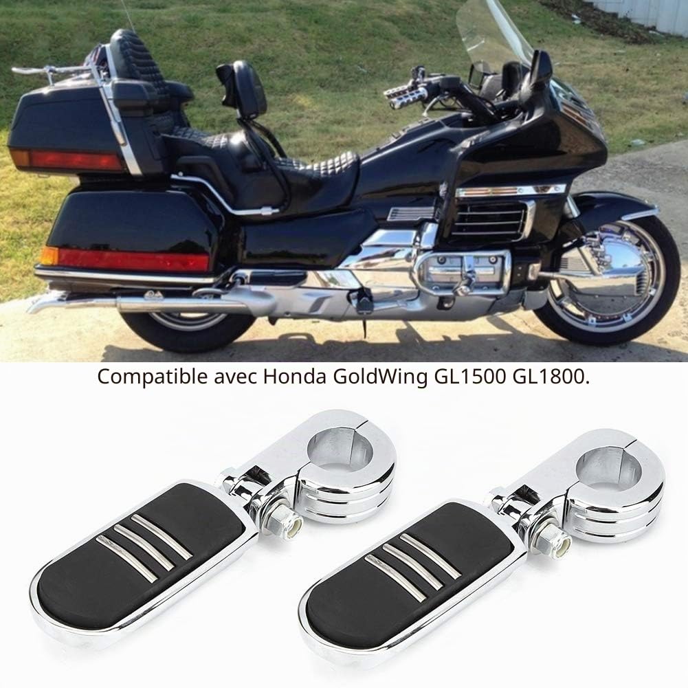 OUKENS repose-pieds moto chrome noir GoldWing lot 2