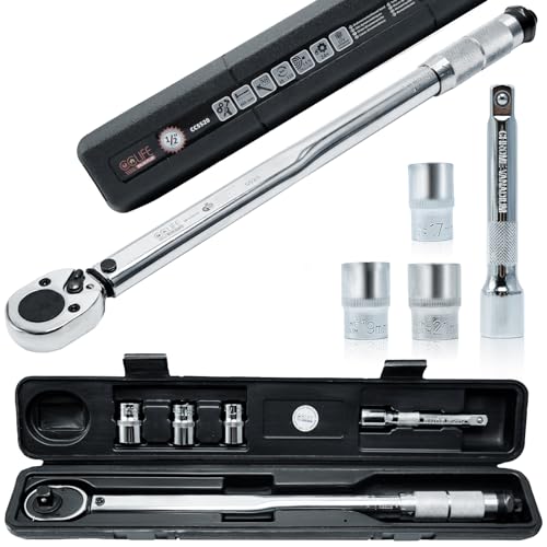 CCLIFE Wrenches clé dynamométrique 1/2 28-210 Nm kit 5 pièces