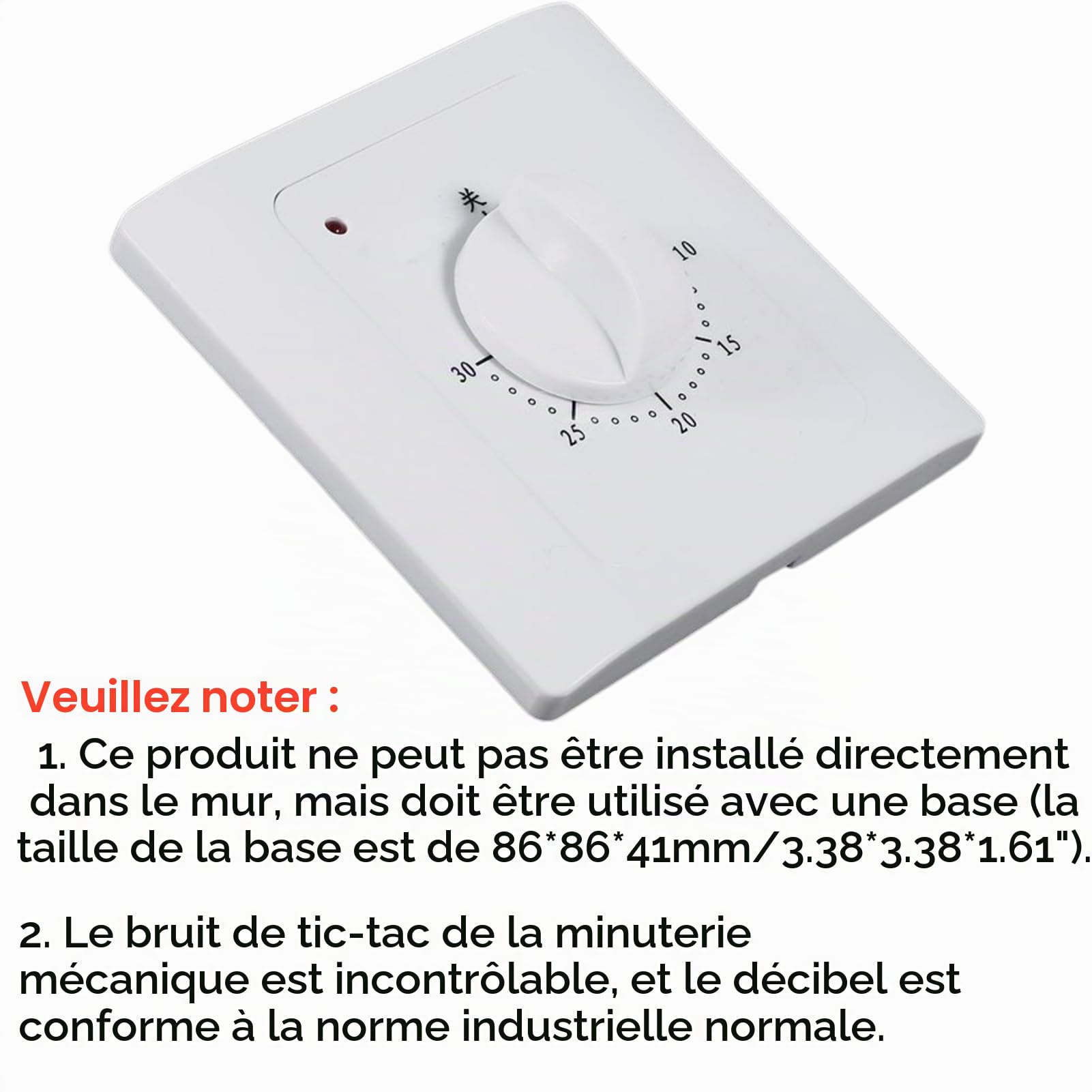 Jadeshay Interrupteur Minuterie Mécanique 30 min 220V 10A