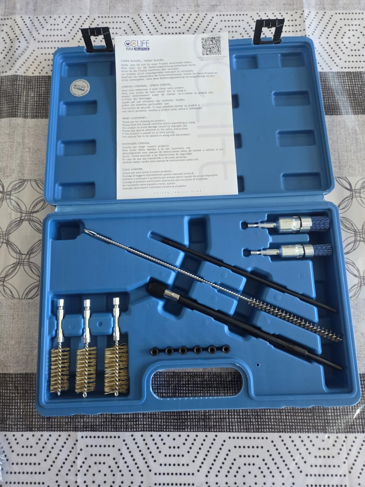 CCLIFE Kit nettoyage siège injecteur diesel 19 pièces brosses