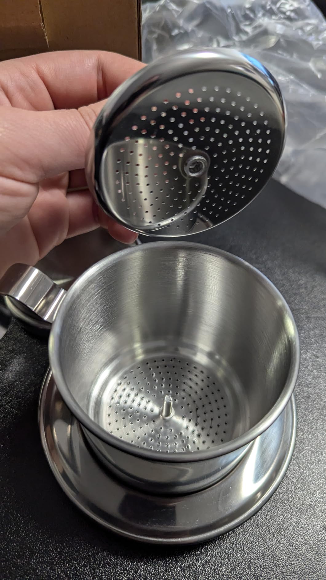 OUKENS Filtre Café Vietnamien Inox 100 ml 1 Tasse Réutilisable