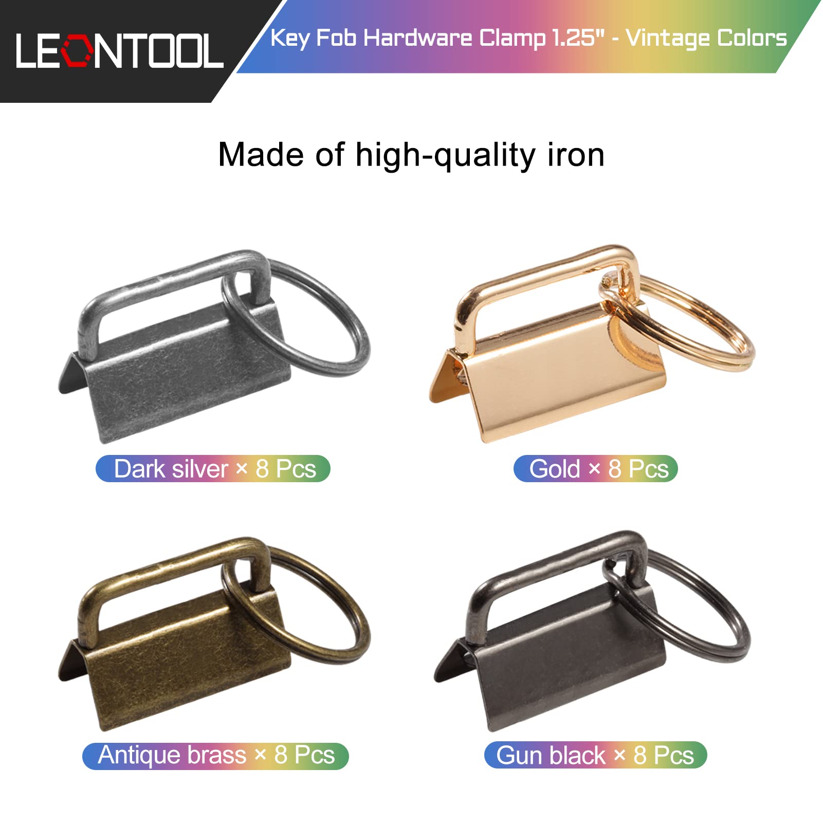 LEONTOOL Pinces porte-clés 3,2cm lot 32 avec pince