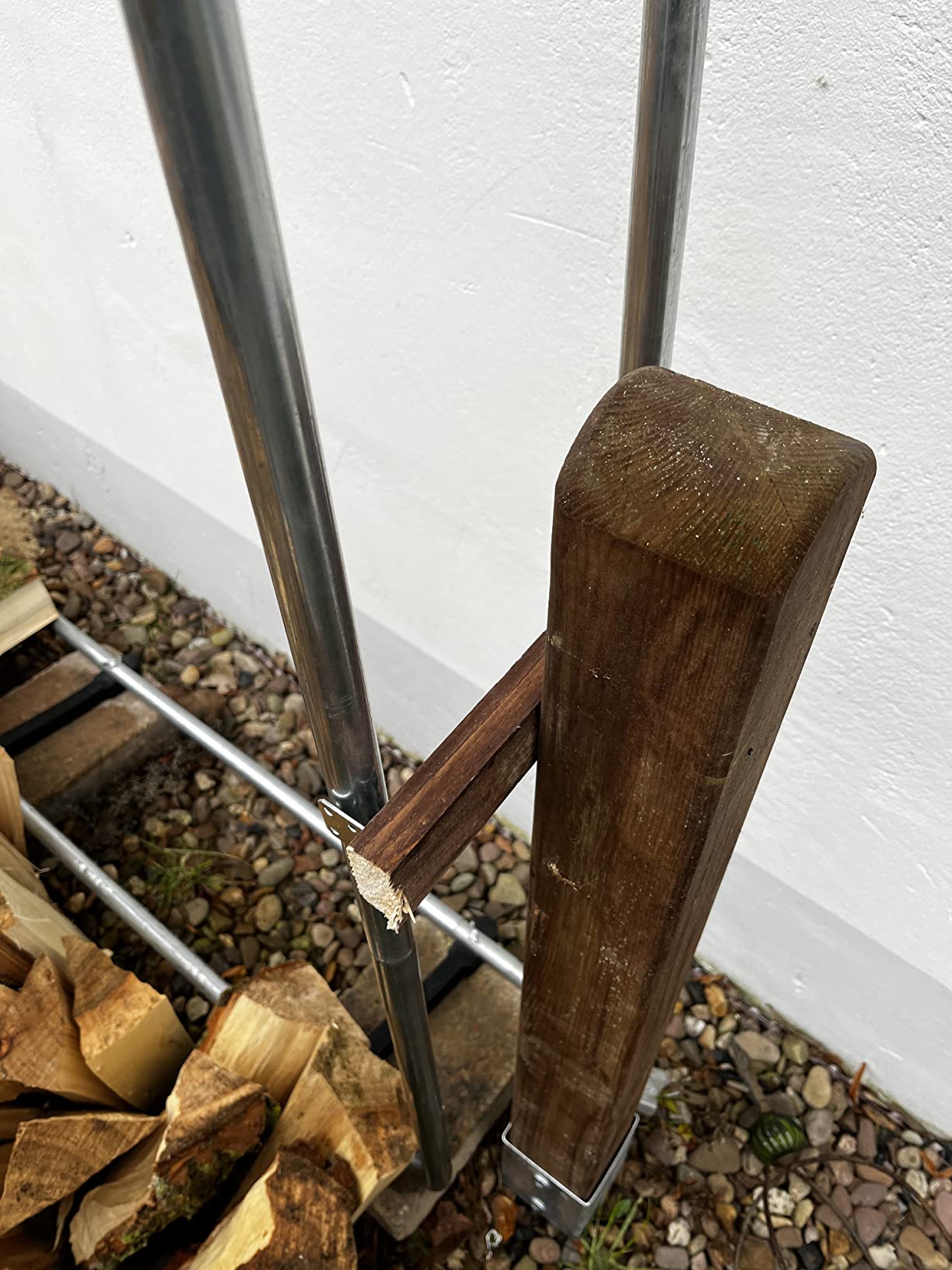 CCLIFE DIY Tools range-bûches métal bâche bois 25-40 cm