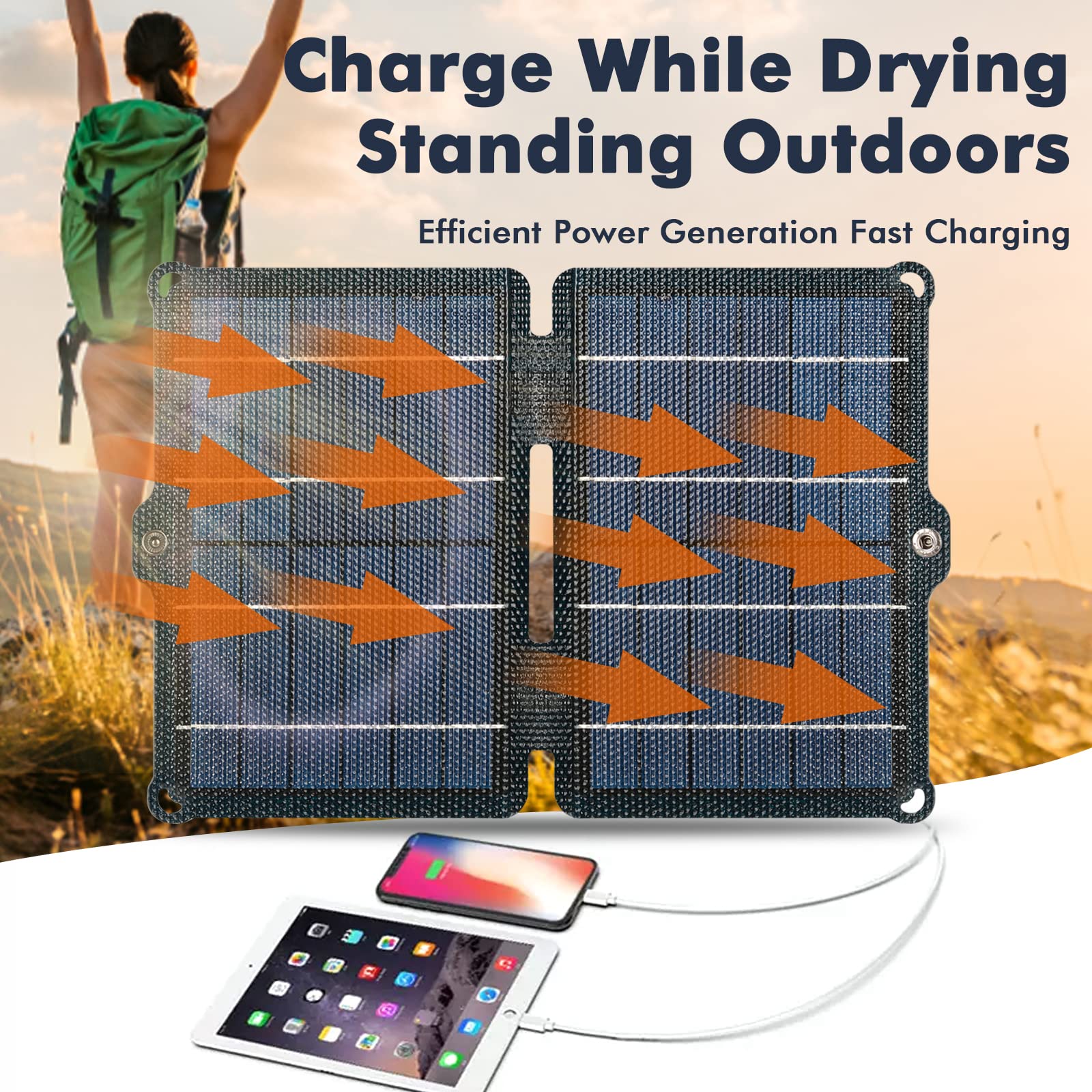 Jadeshay Solaire Photovoltaïque chargeur solaire pliable 10W USB