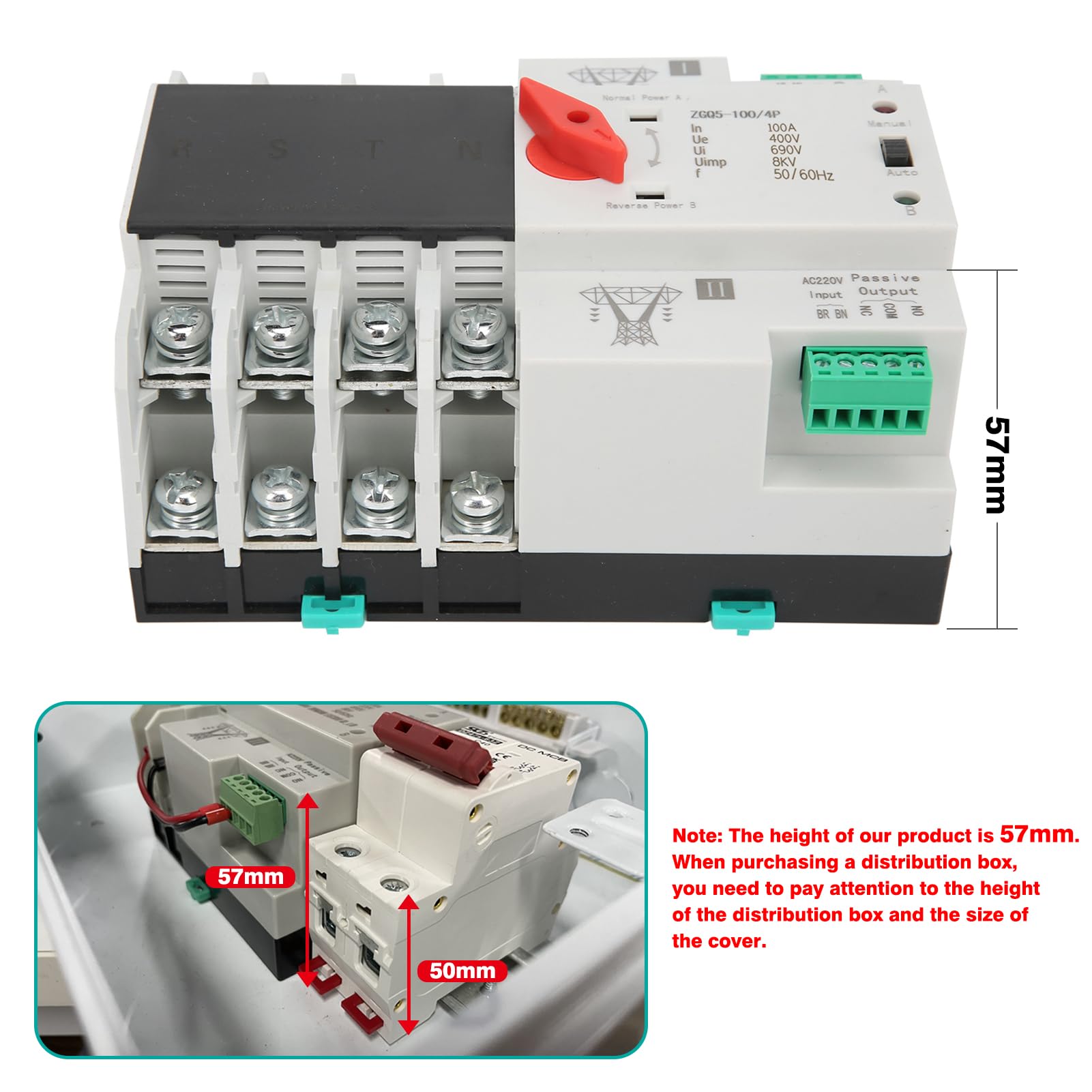 Jadeshay ZGQ5-100/4P inverseur de source automatique 100A 4P