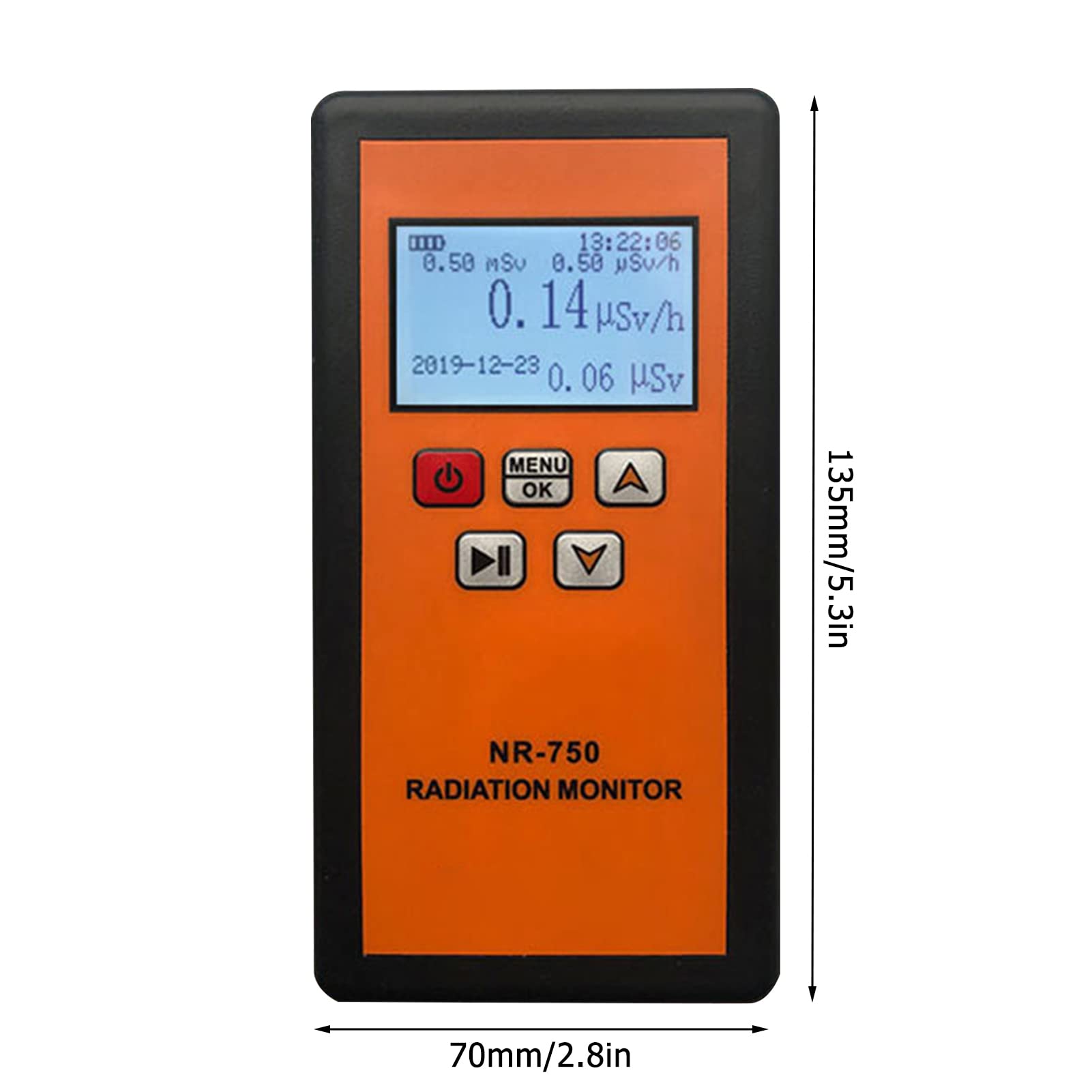 Jadeshay Détecteur radiation NR-750 compteur Geiger orange