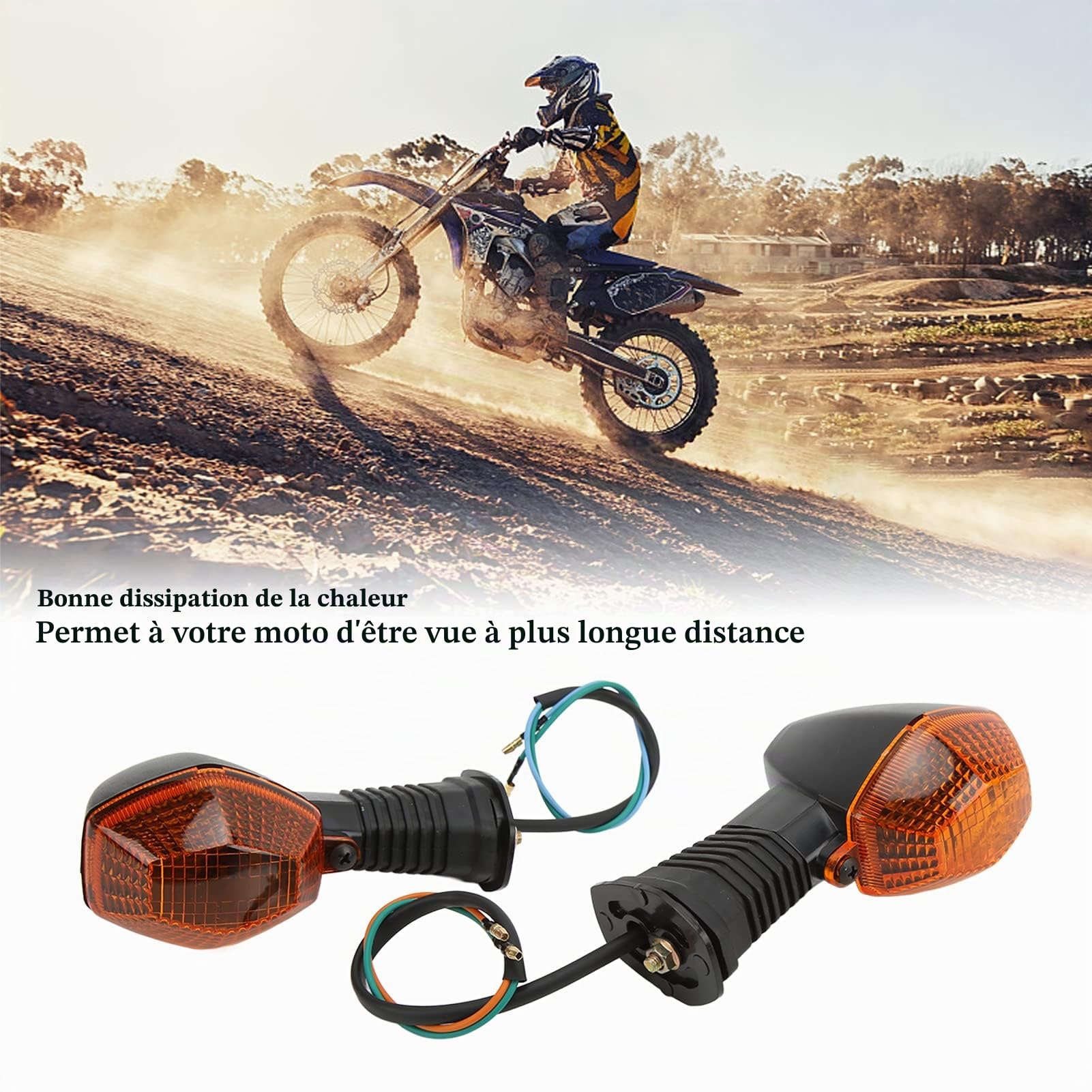 OUKENS clignotant moto avant Suzuki V-Strom brun 12V