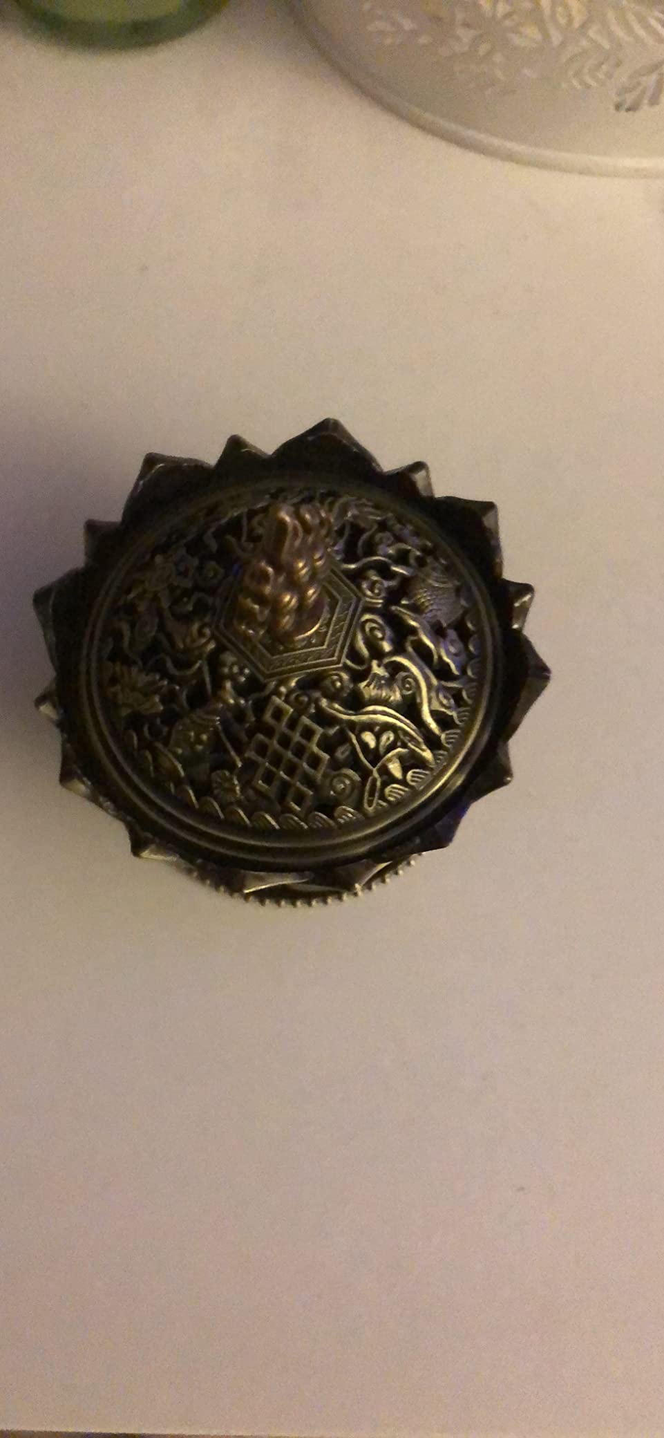 Jadeshay Articles Ménagers brûleur d'encens lotus bronze zinc