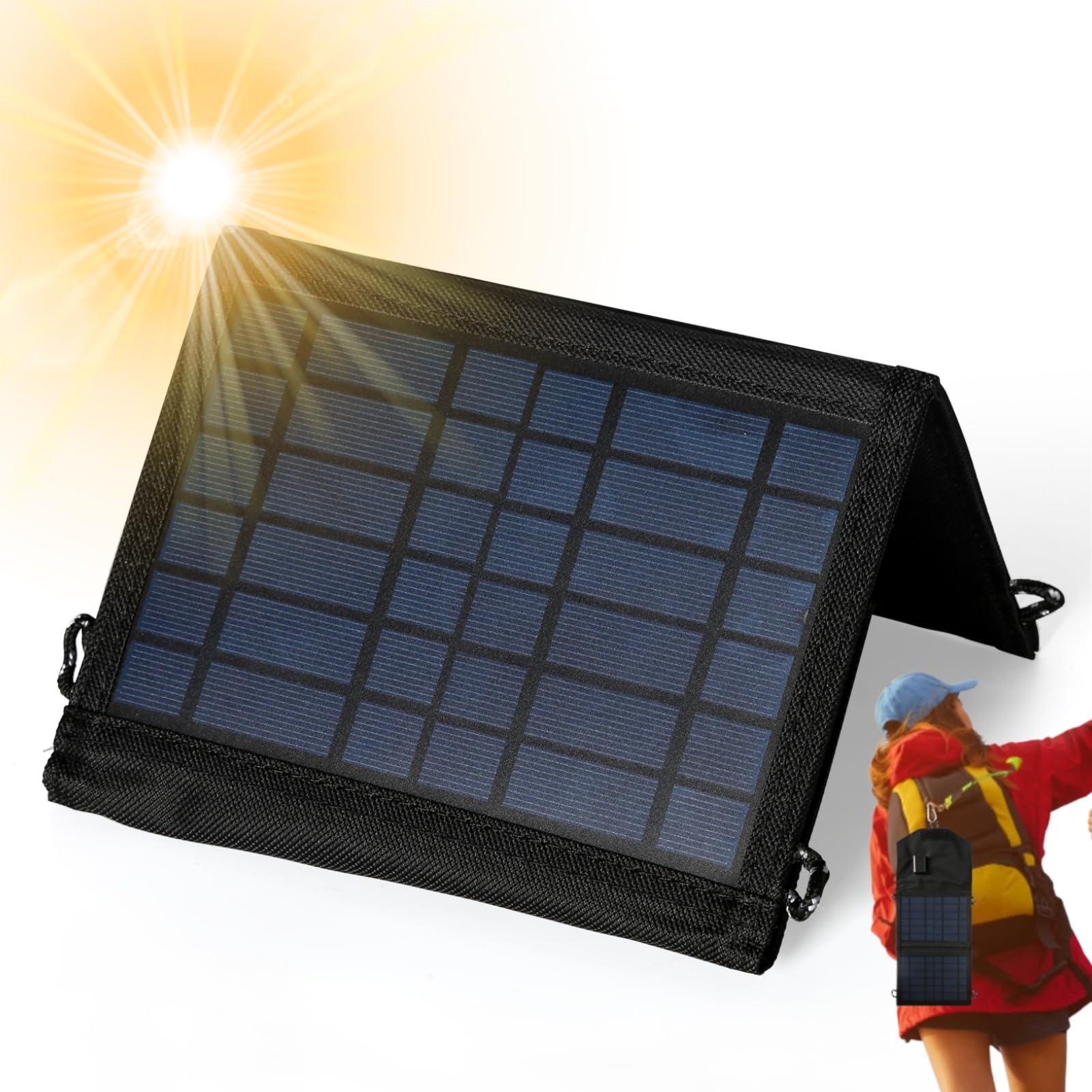 Jadeshay Solaire Photovoltaïque panneau solaire 15W pliable USB