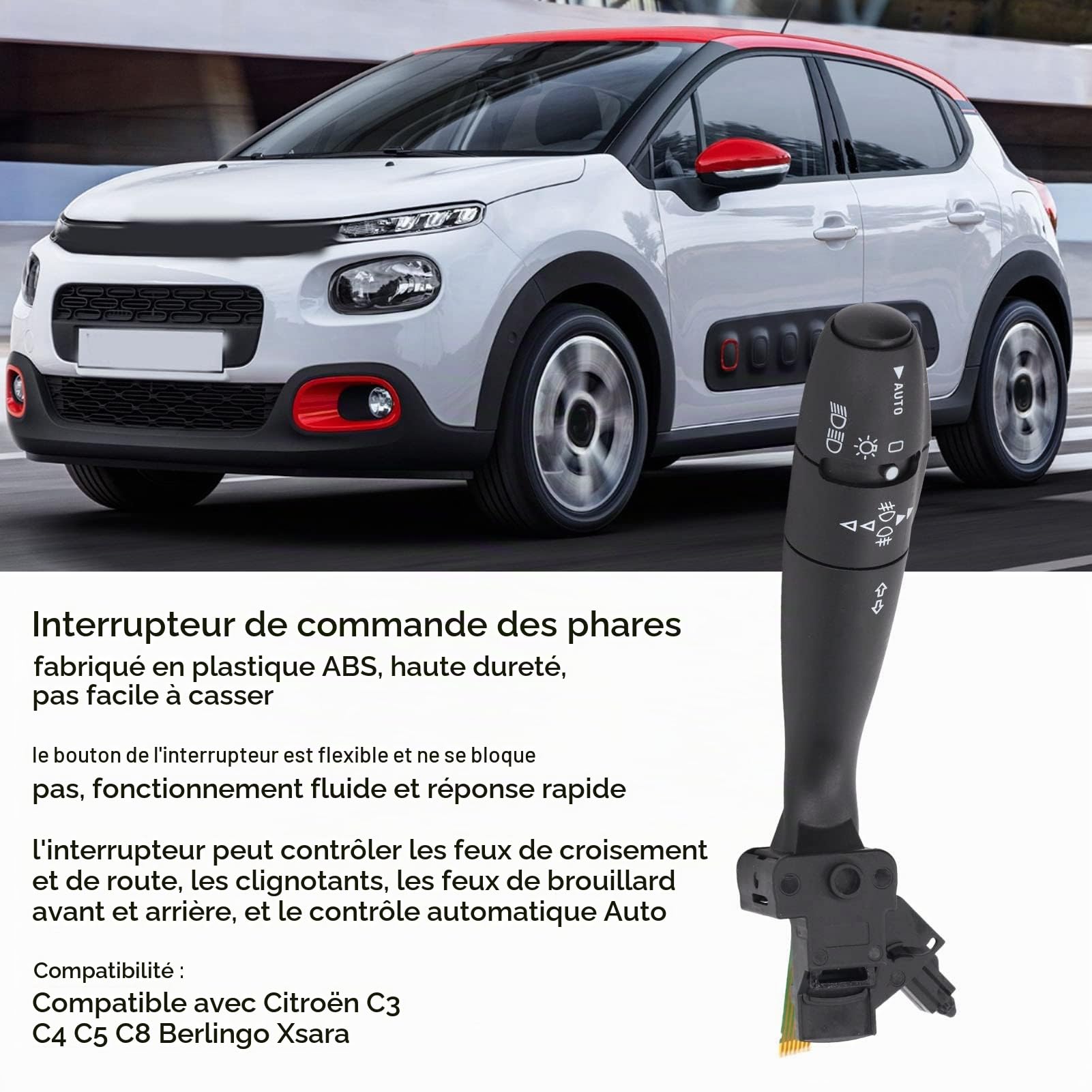 OUKENS Pièces auto commodo 96605676XT C3 C4 C5 Berlingo