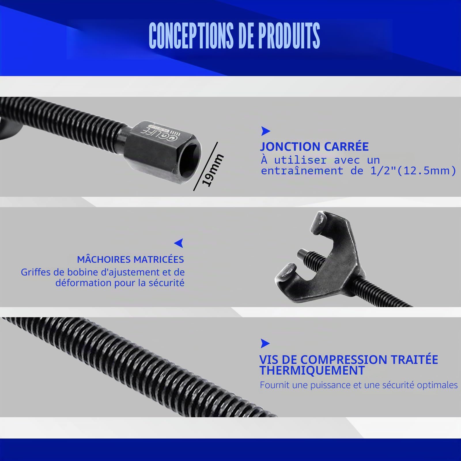 CCLIFE Spring Compressor 2 compresseurs ressort 370 mm CR-V