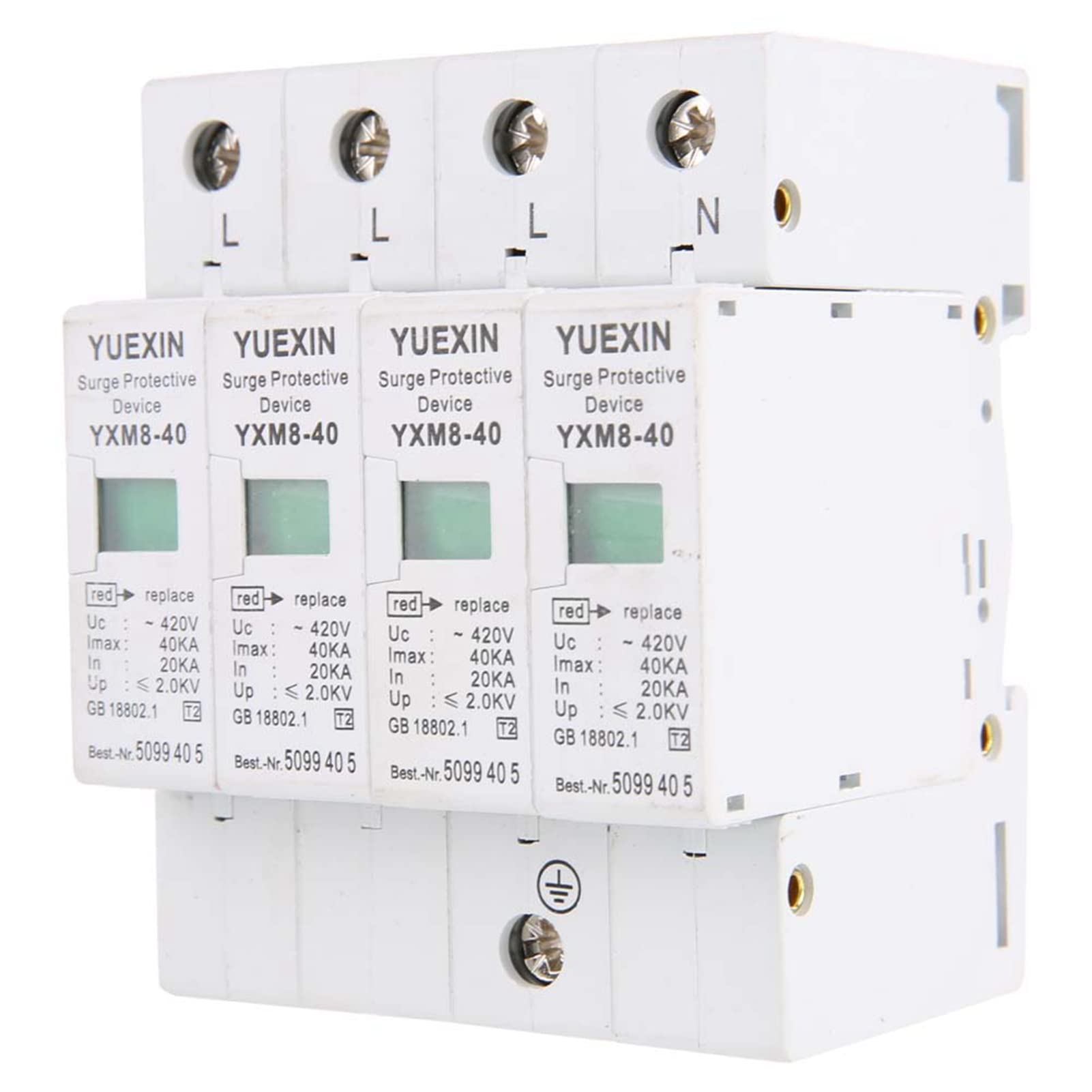 Jadeshay Installation Électrique Parafoudre 4P 40kA Rail DIN