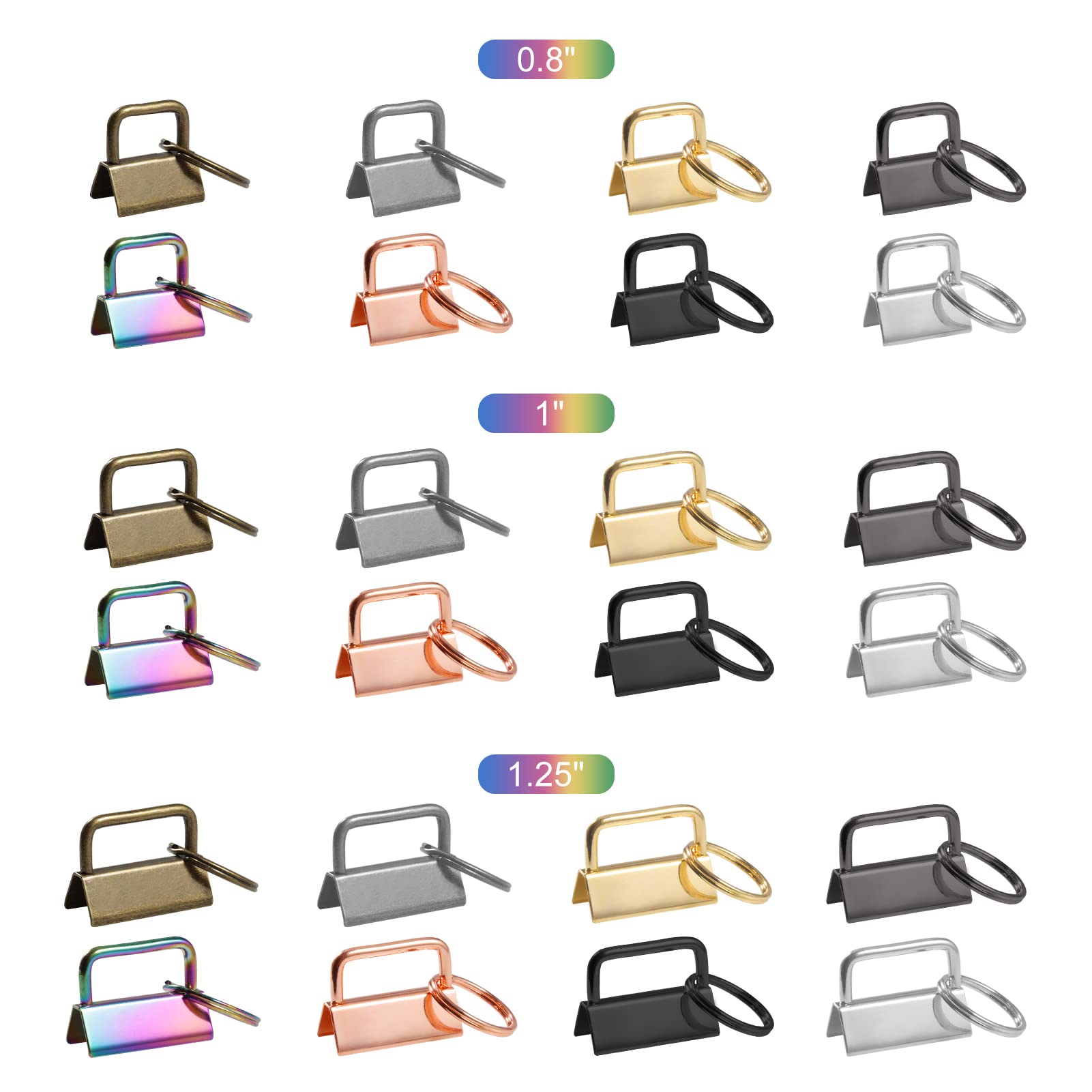 LEONTOOL Pinces porte-clés 2,5 cm 8 couleurs lot 48