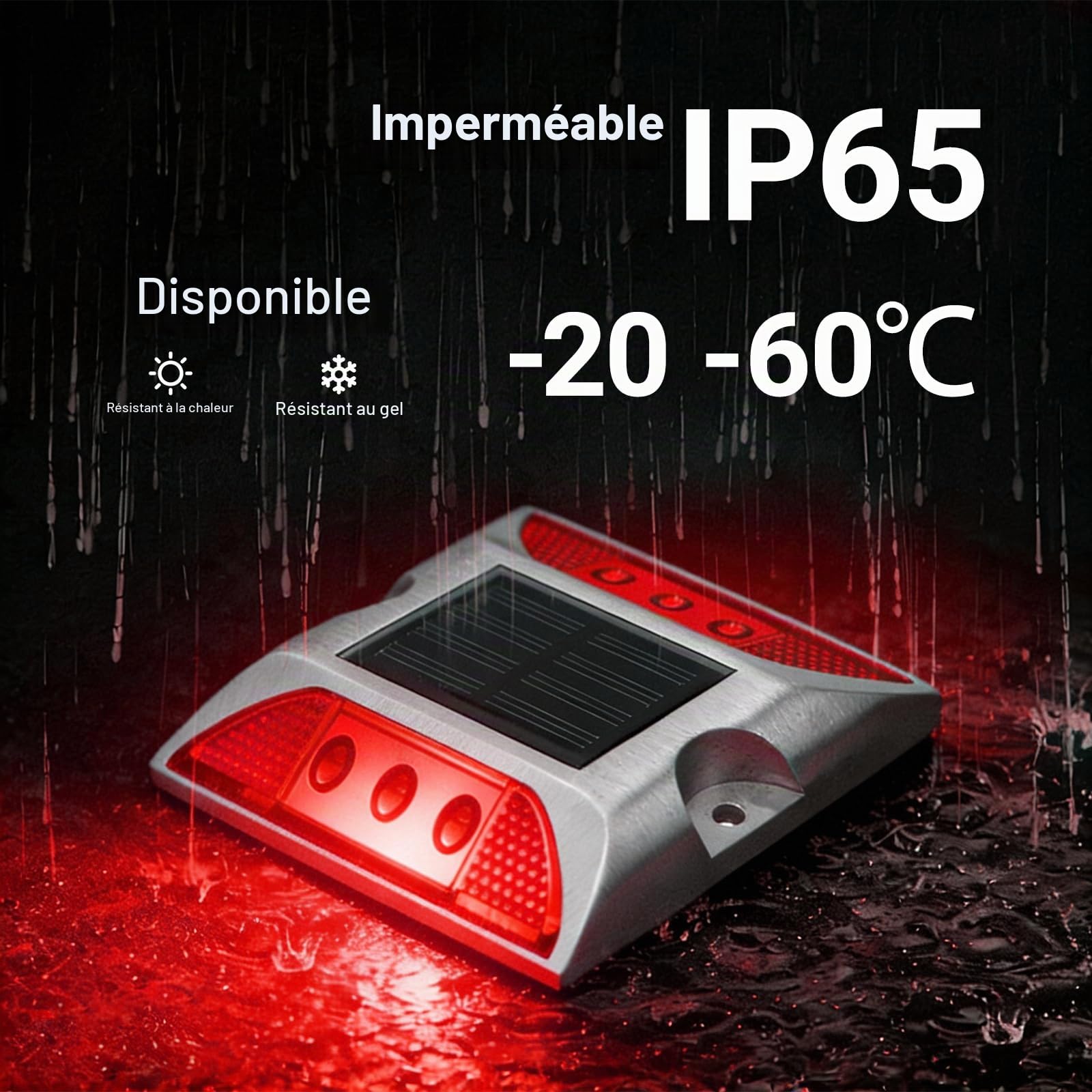OUKENS Lampe solaire de sol rouge IP65