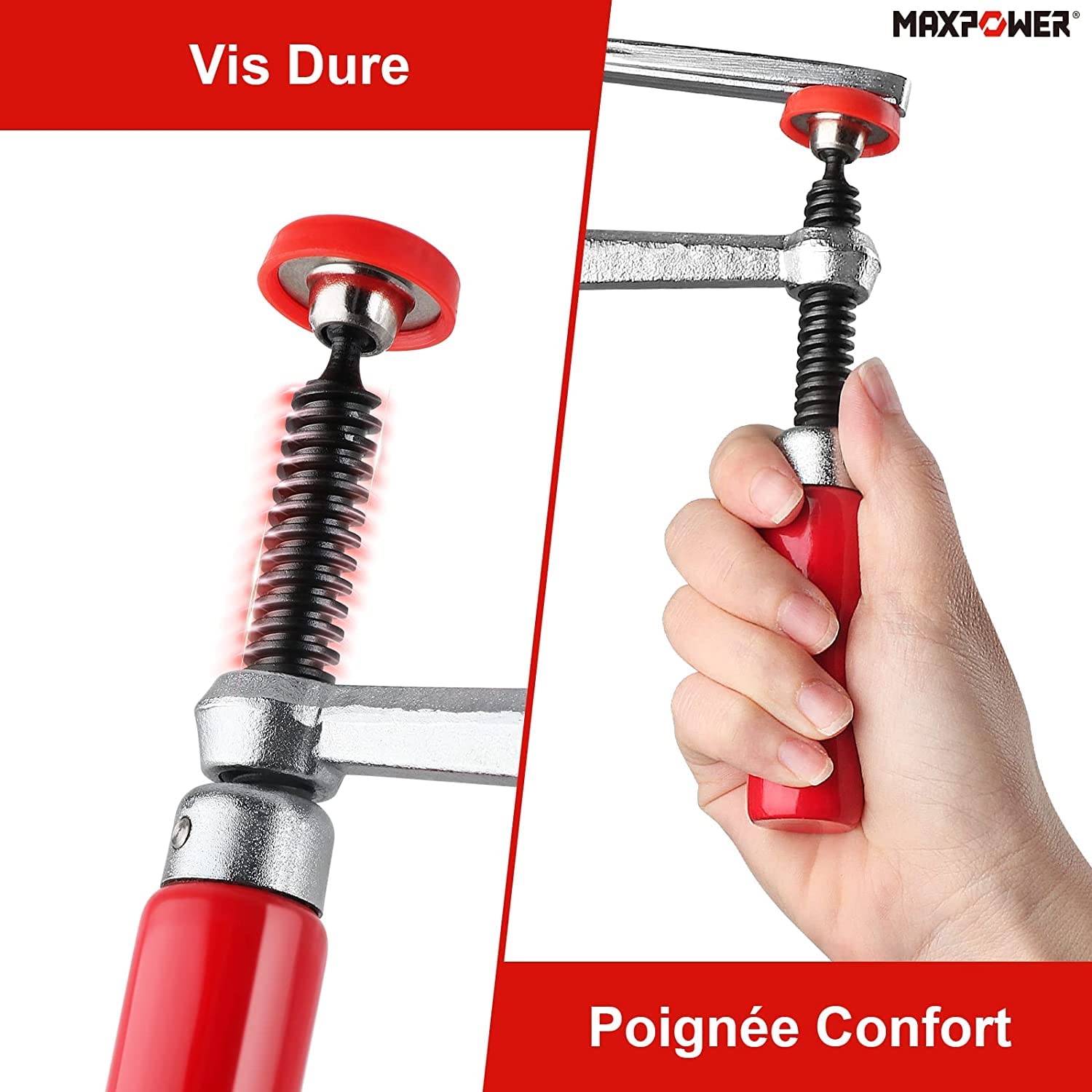 MaxPower Outils de serrage serre-joint rail 2 pcs 160x60mm