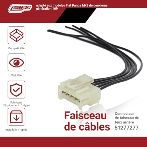 OUKENS 51277277 Connecteur feu arrière Fiat Panda 169 ABS