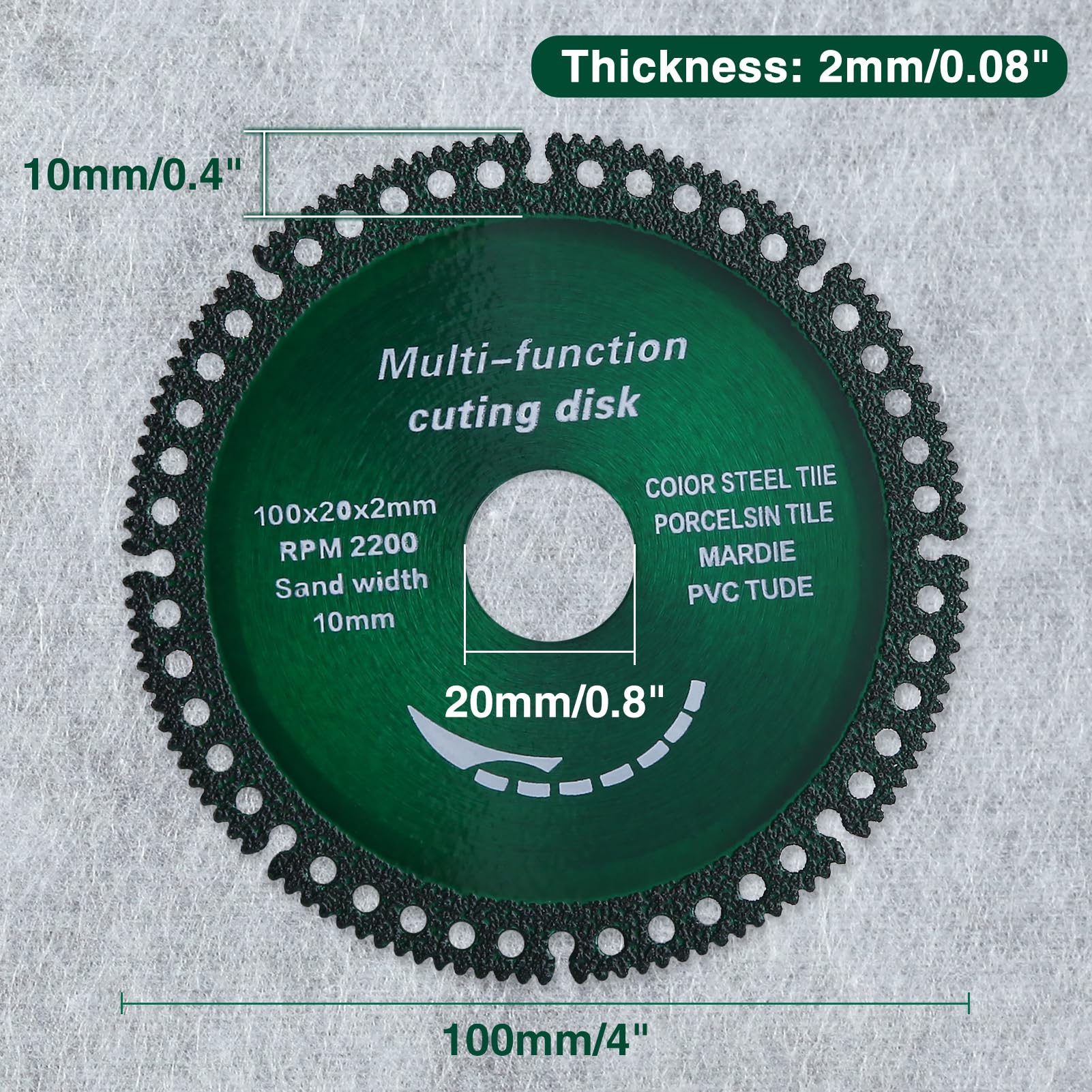 LEONTOOL Sanding lot 5 disques coupe 100 mm multifonction