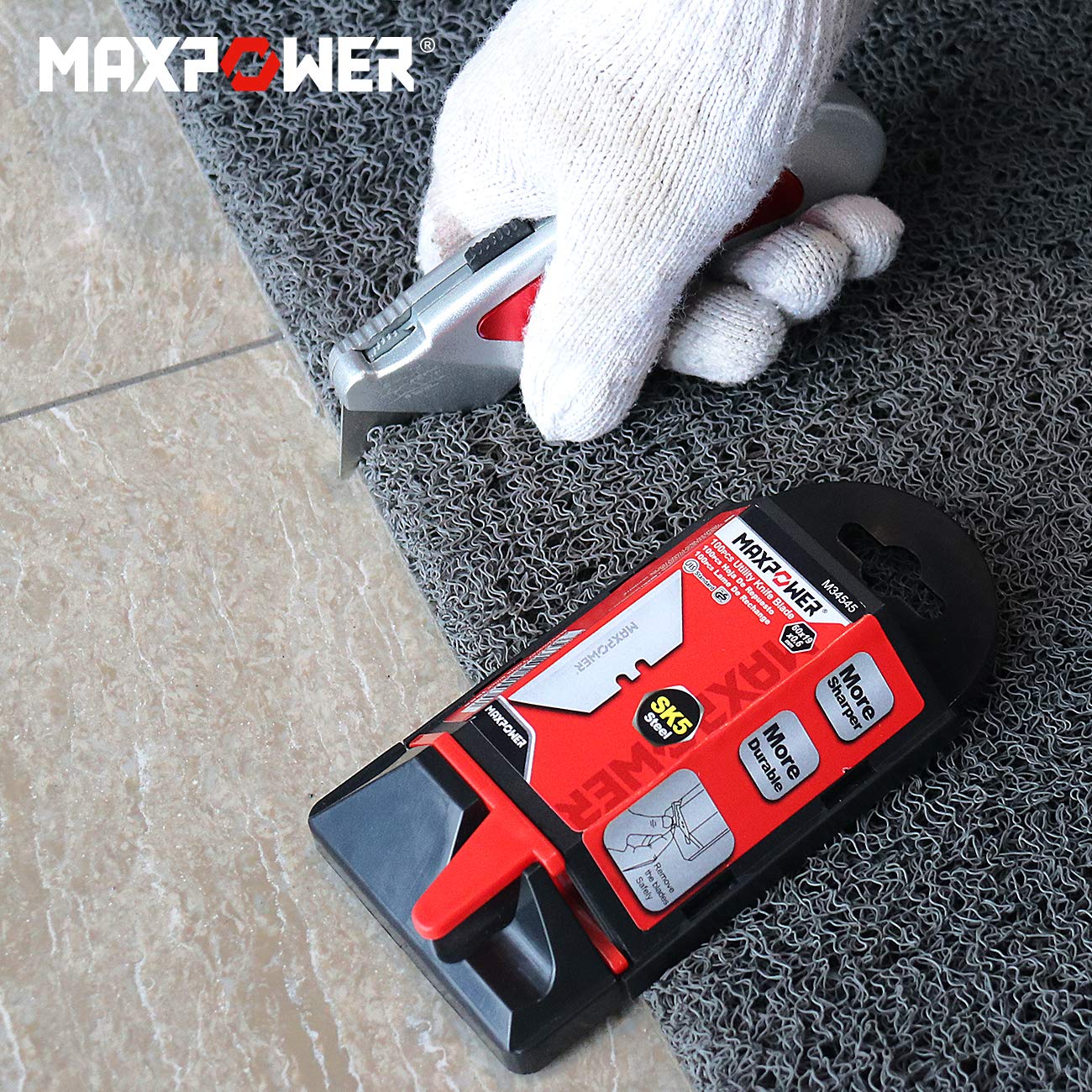 MaxPower Outils de coupe Lames trapèze SK5 100 pièces