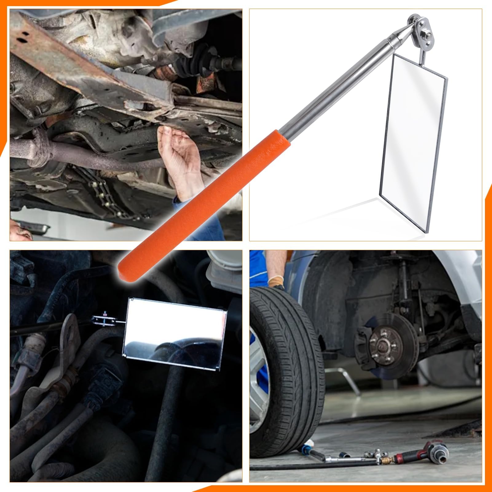 LEONTOOL Outils Automobiles miroir inspection télescopique 49,5cm