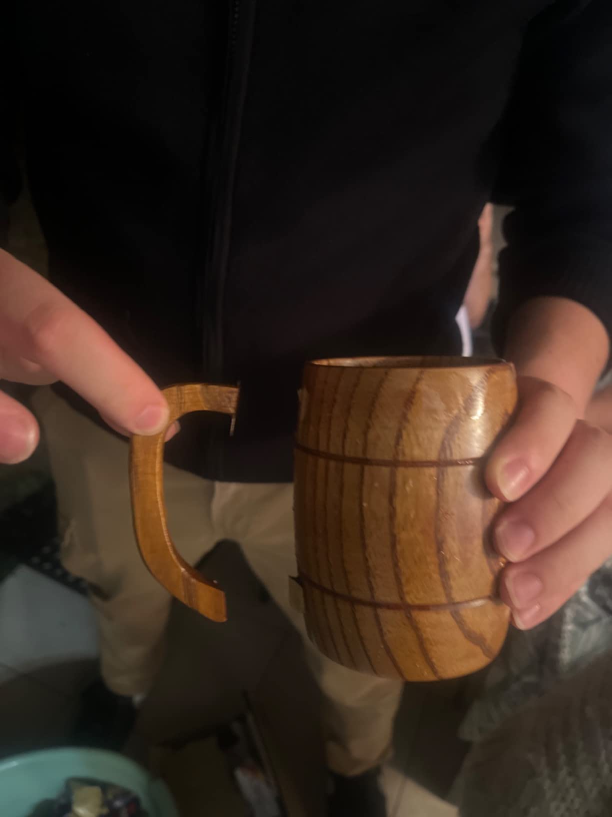 Jadeshay Tasse en Bois 350ml Chope Bière Rétro