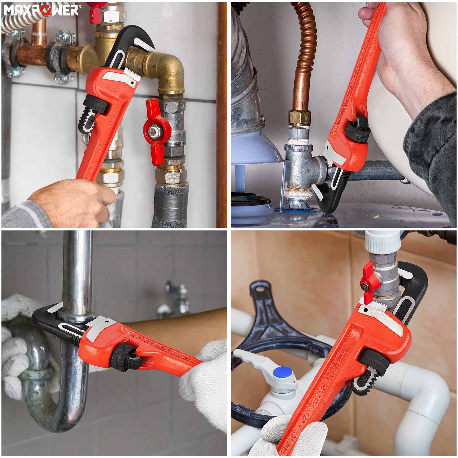 MaxPower clé à griffe Stillson 350+250mm lot 2
