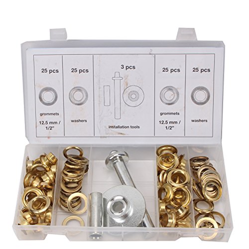 CCLIFE DIY Tools kit oeillets 100 pièces 14 mm cuir et bâche