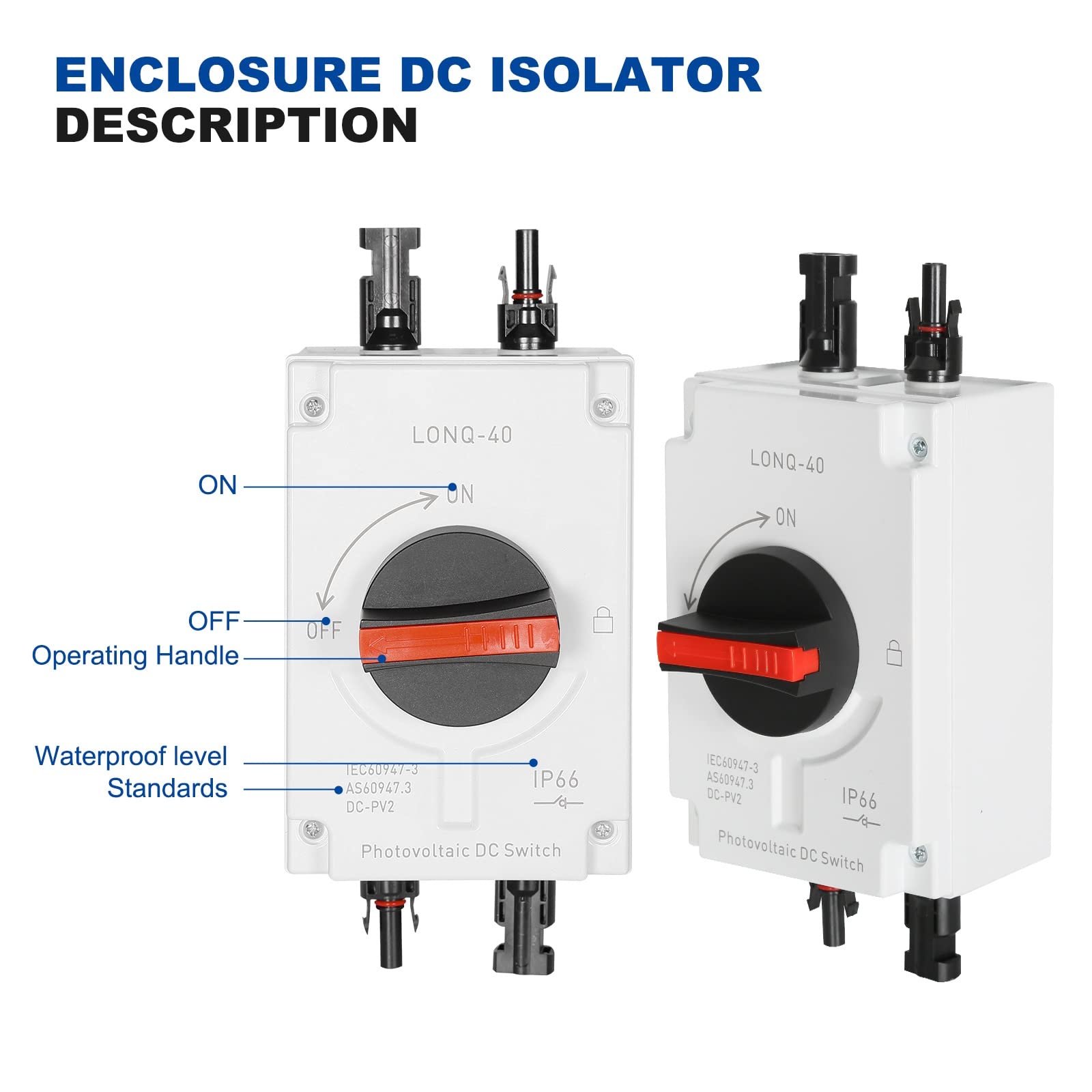 Jadeshay Isolateur solaire DC 32A 1200V IP66