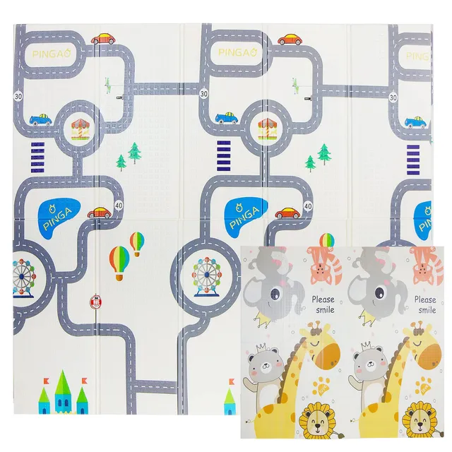 CCLIFE Baby tapis de jeux bébé 196x176 cm autoroute