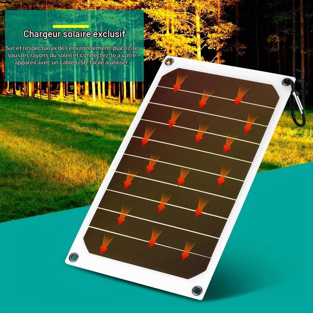 Jadeshay Panneau solaire 10W 5V USB IP64