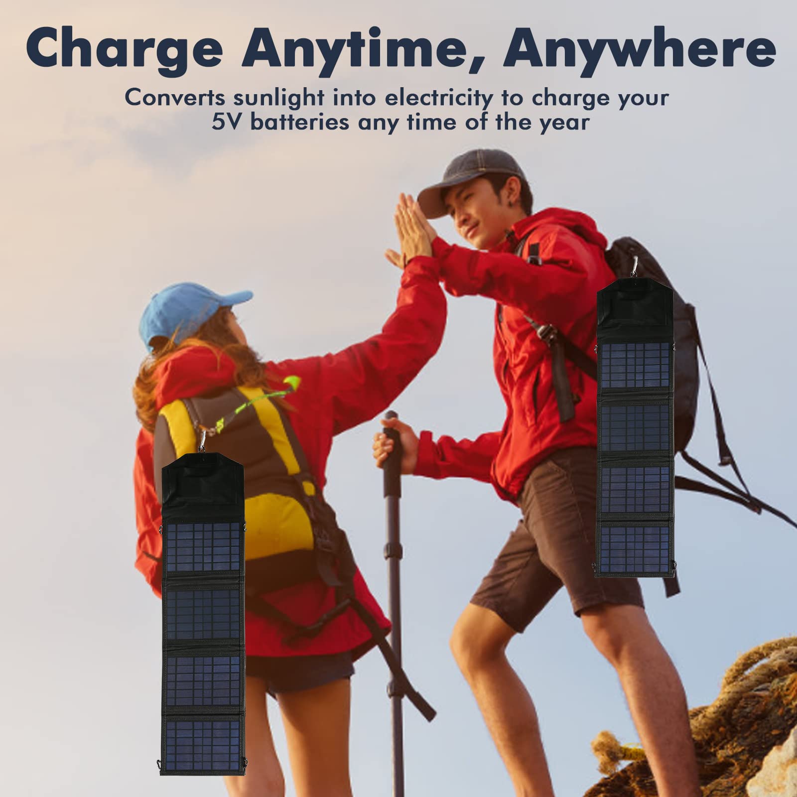 Jadeshay 40W Panneau Solaire Pliable Portable USB 5V