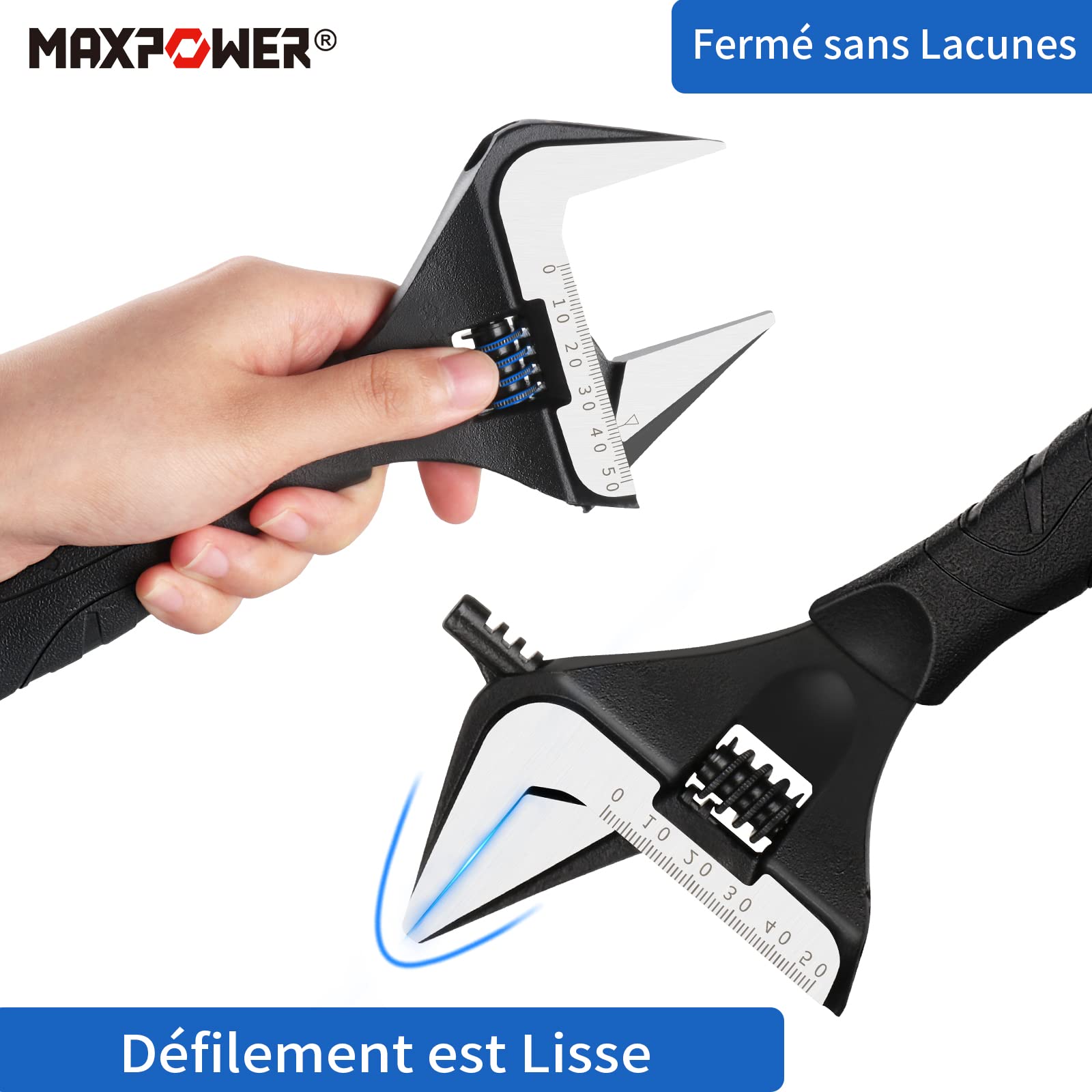 MaxPower Clé jeu 2 clés à molette 150+250mm 34/50mm