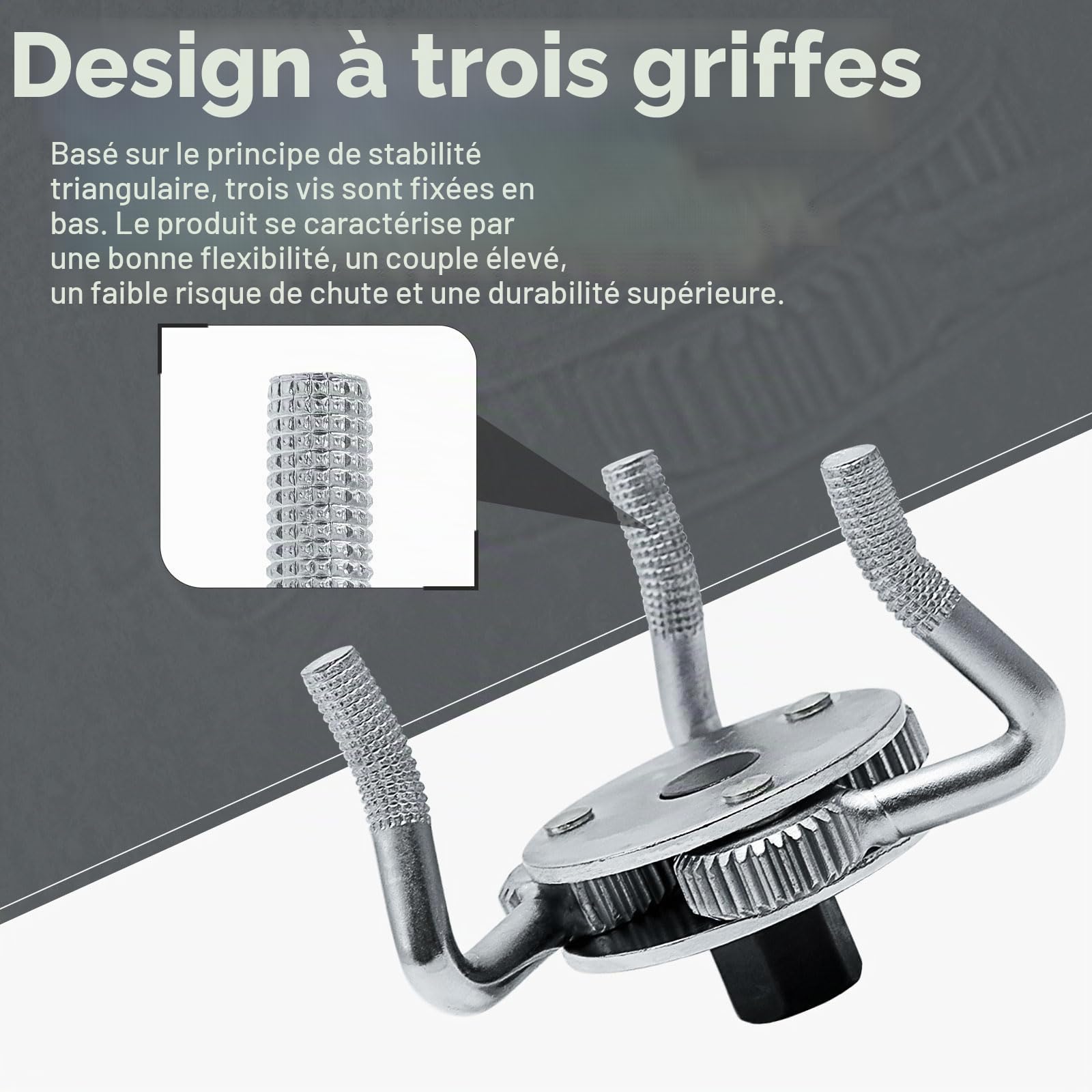 CCLIFE Oil Tools Clé filtre à huile 3 bras 43-102 mm