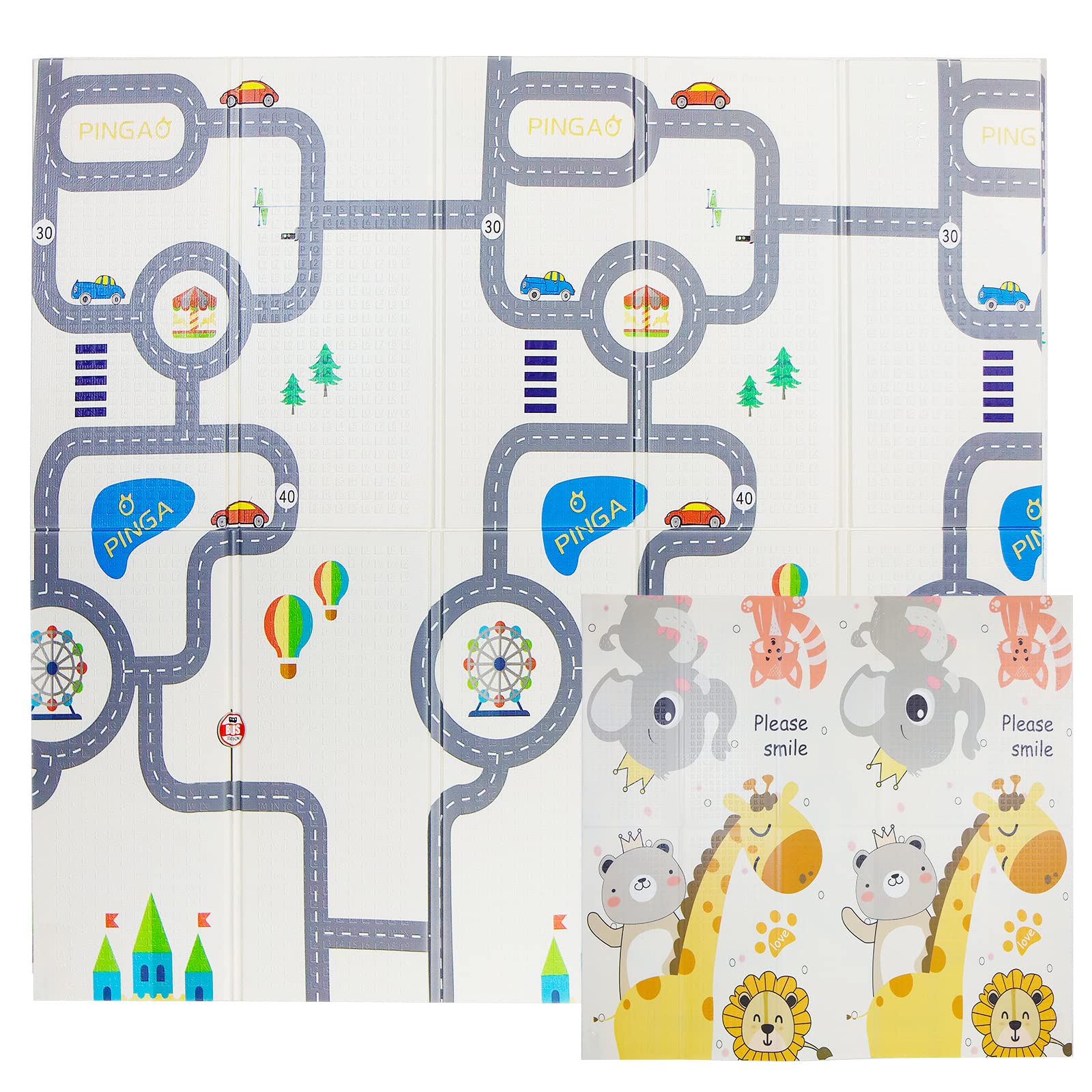 CCLIFE Baby tapis de jeux bébé 196x176 cm autoroute