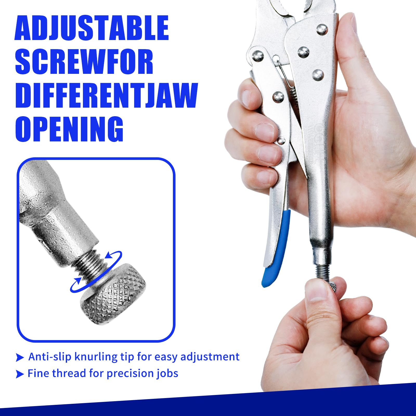 CCLIFE DIY Tools pince-étau 250 mm mors ovales