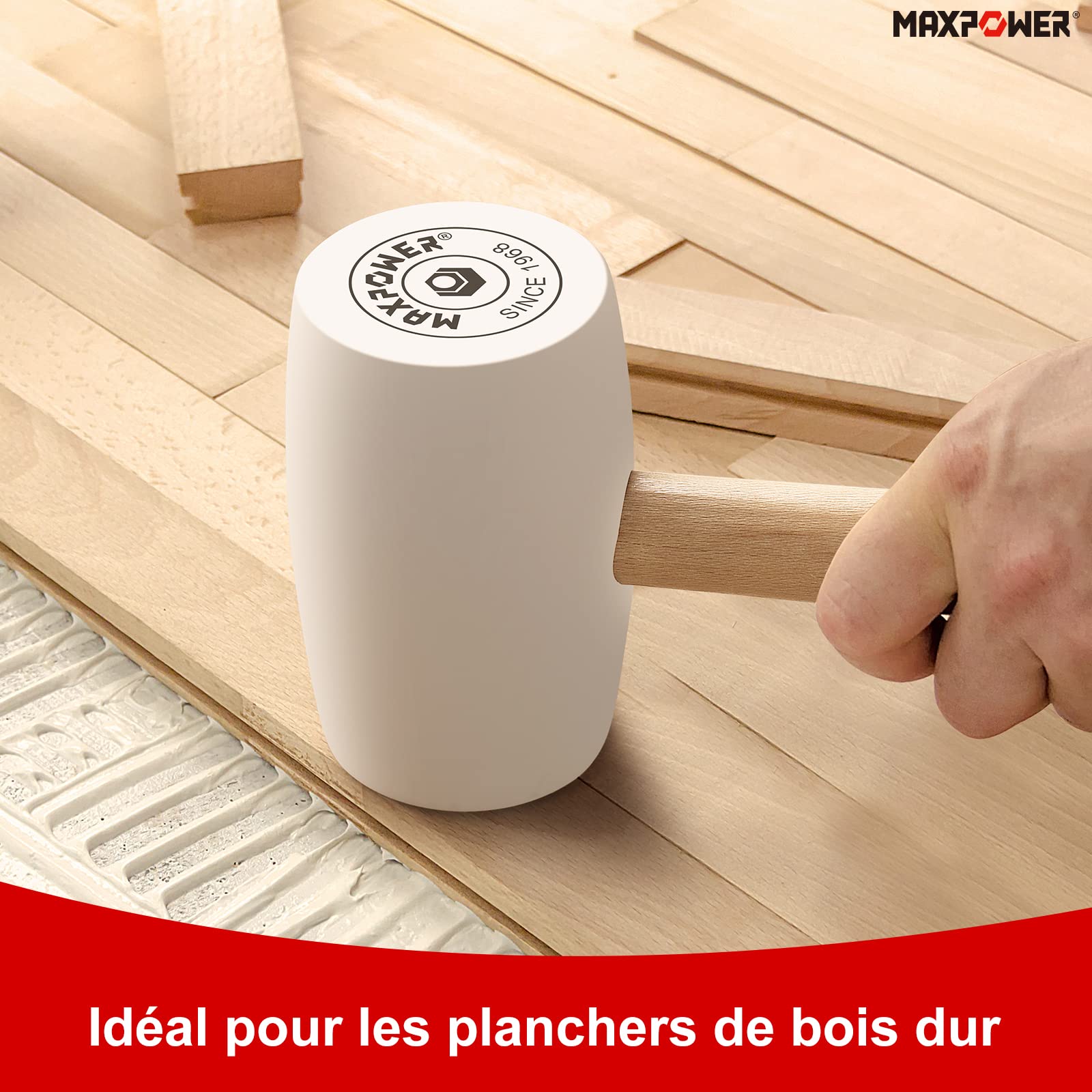MaxPower Outils de frappe maillet blanc 355 mm 680 g