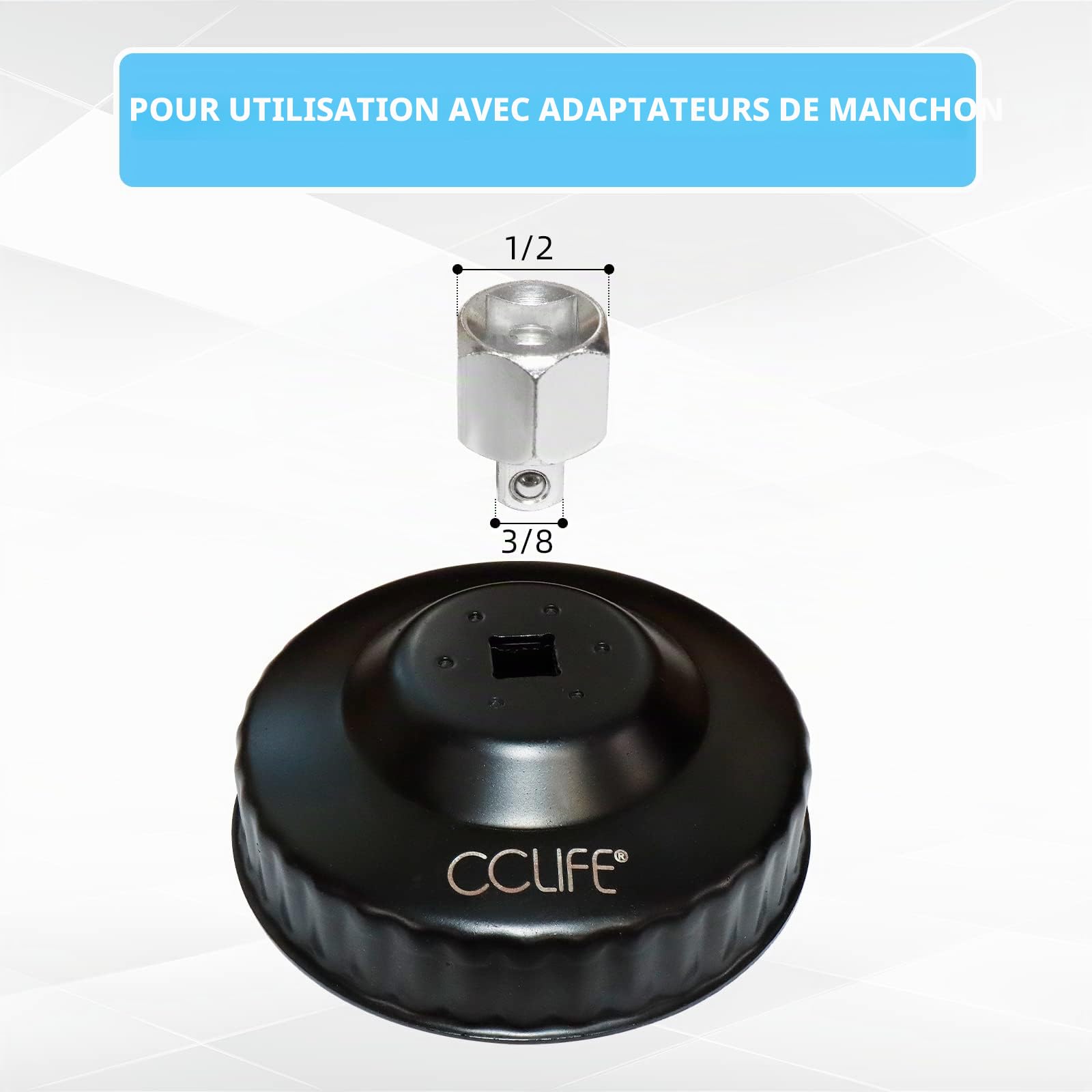 CCLIFE Oil Tools clé filtre à huile 15 cloches acier