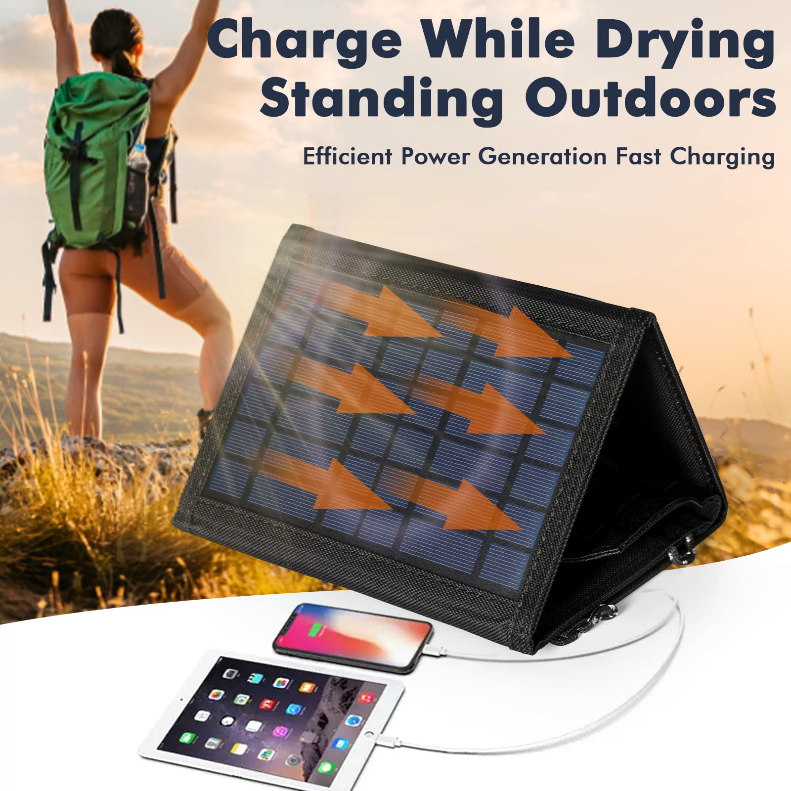 Jadeshay 40W Panneau Solaire Pliable Portable USB 5V