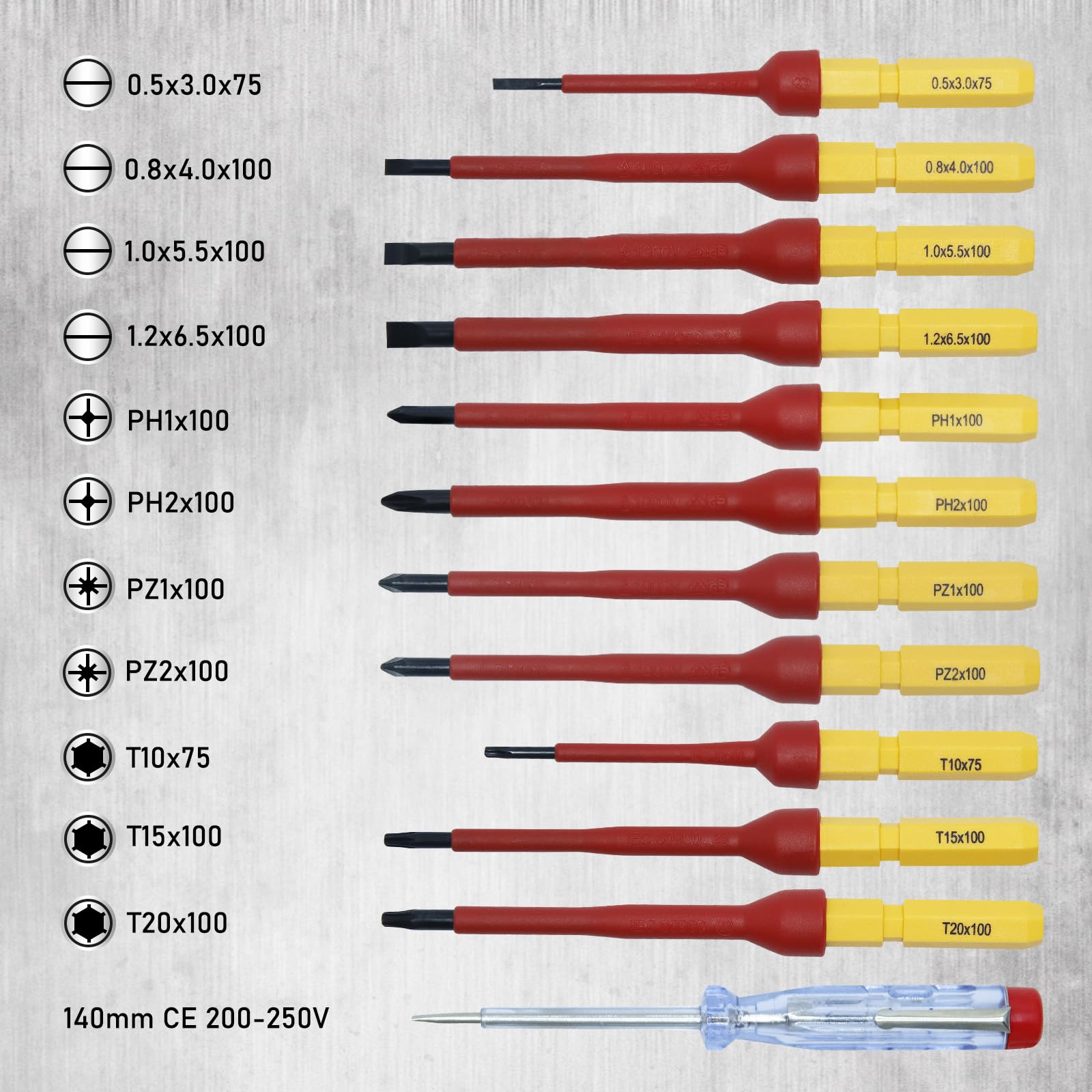 CCLife Screwdriver Sets jeu 13 tournevis isolés VDE 1000V