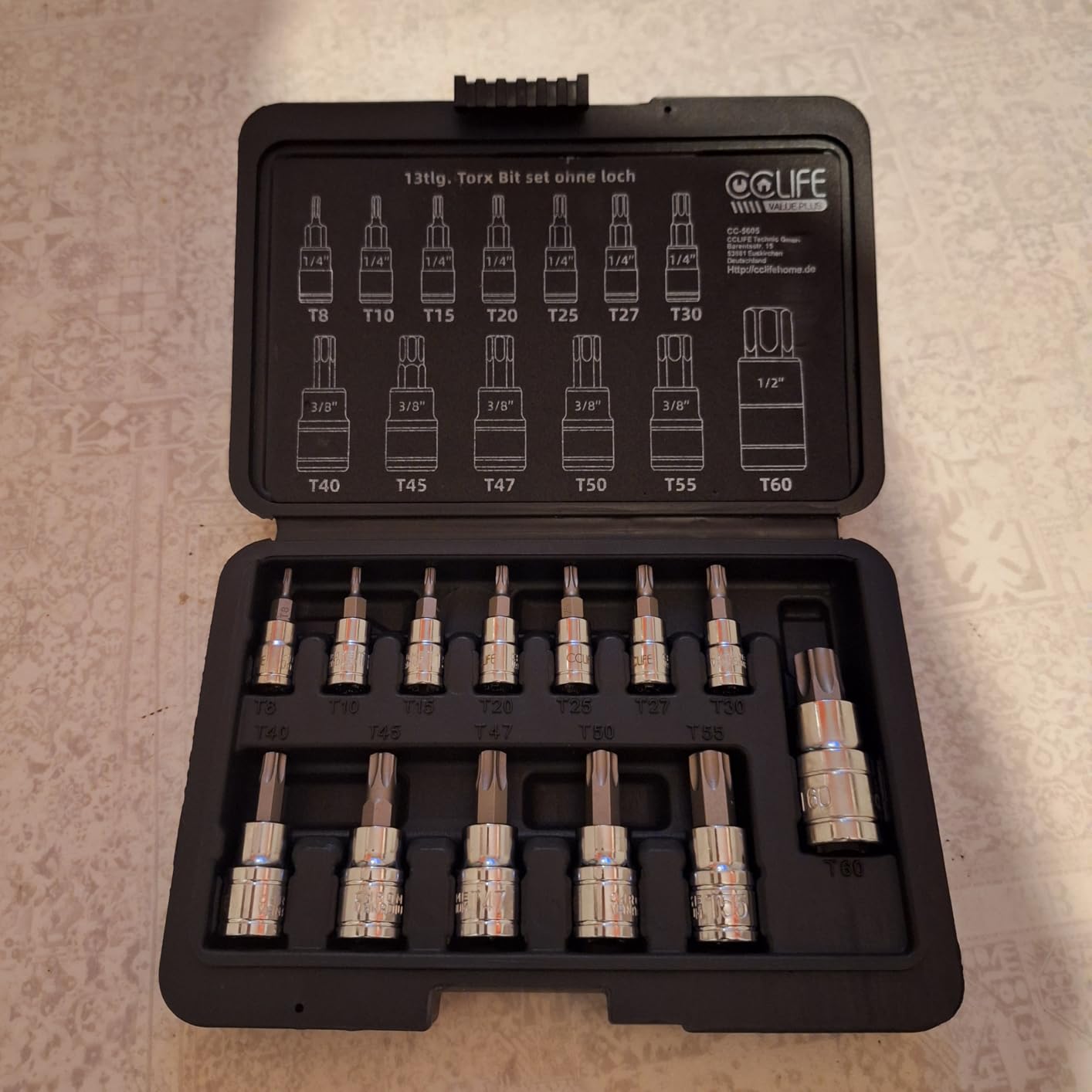 CCLIFE Socket Bit Sets coffret douilles XZN M5-M16 26 pièces