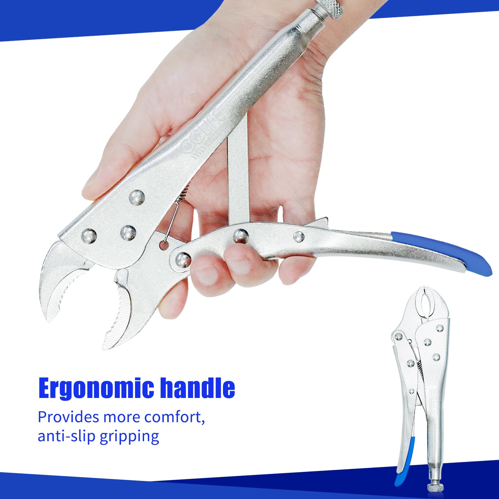 CCLIFE DIY Tools pince-étau 250 mm mors ovales