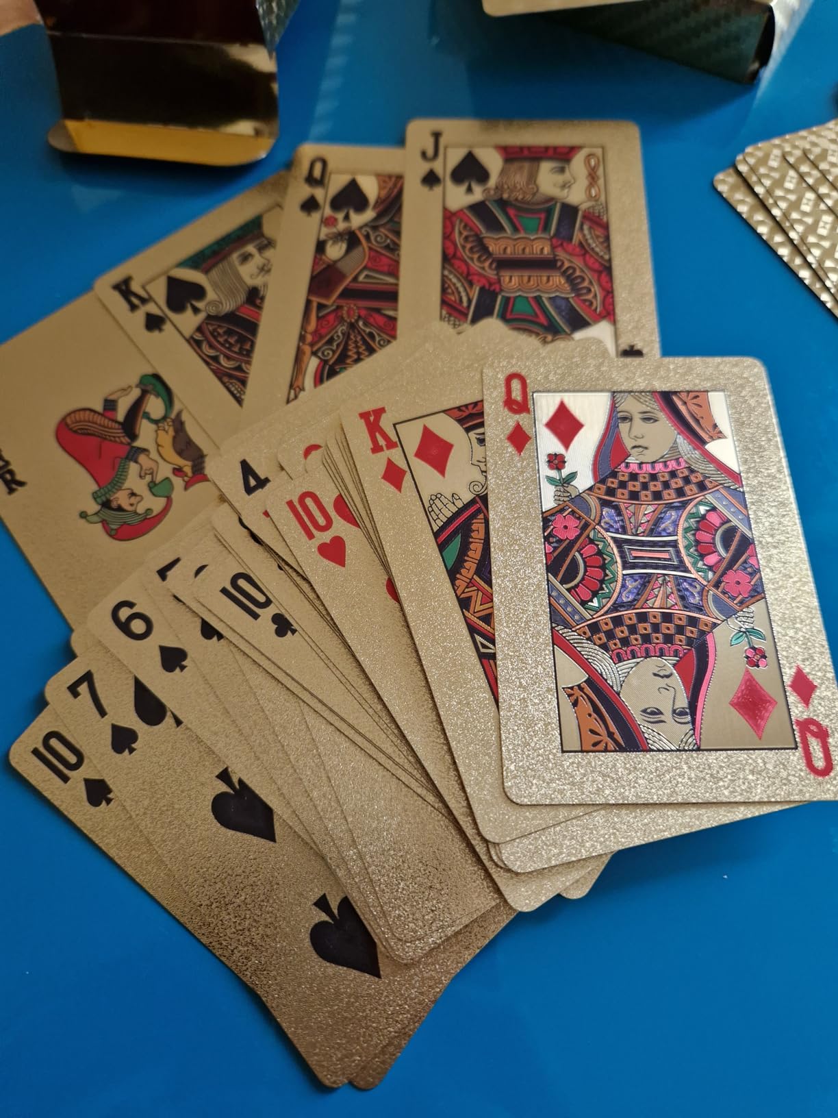CCLife Carte Poker jeu cartes plastique noir-or 2x54 étanche