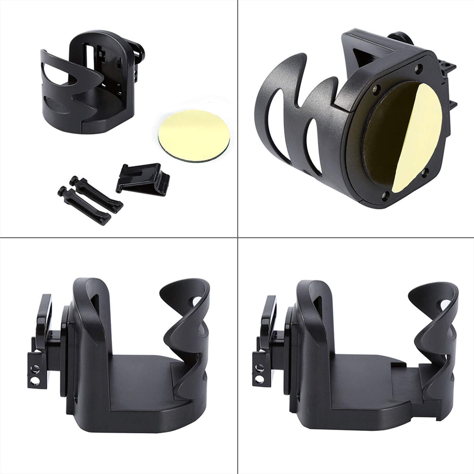OUKENS Porte-gobelet voiture ABS réglable 360° noir
