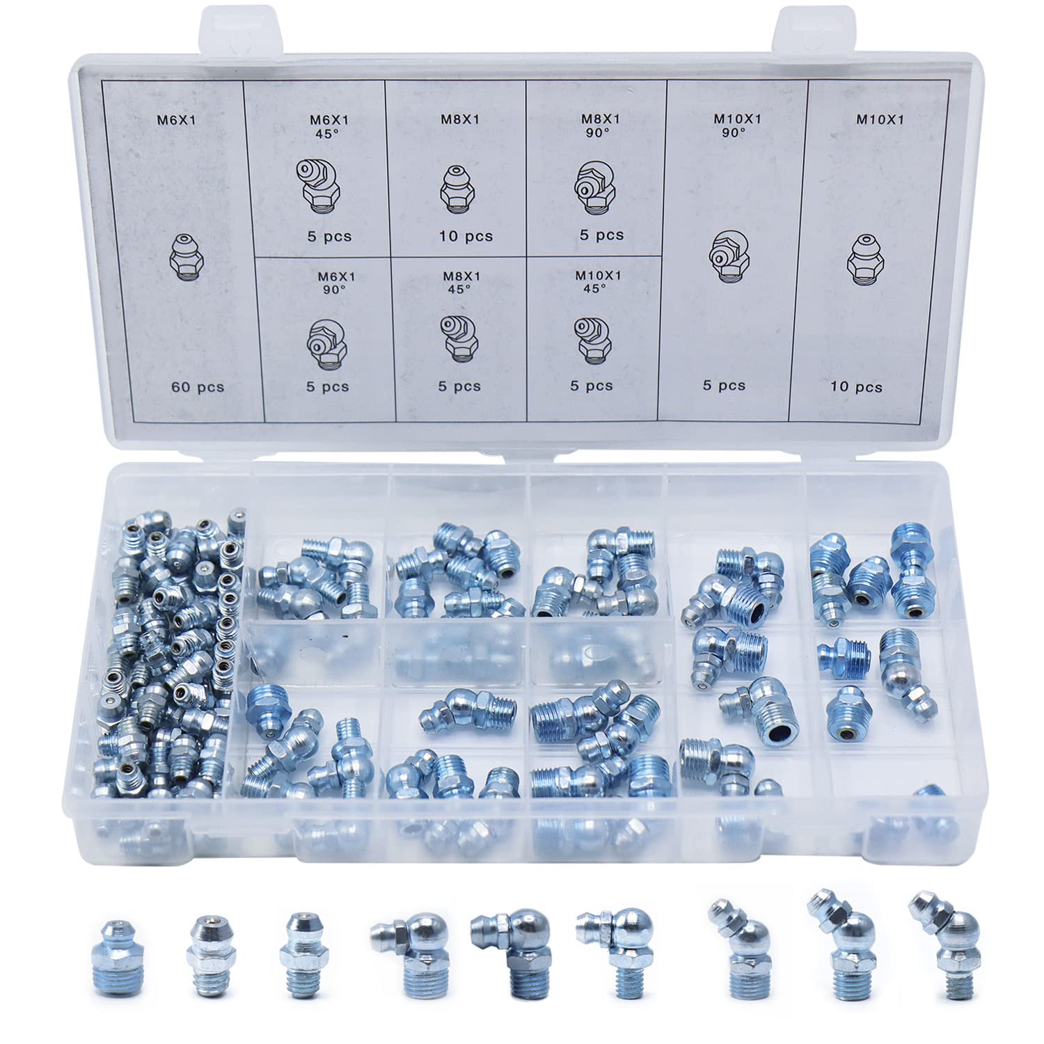 CCLIFE DIY Tools graisseurs M6 M8 M10 coffret 110 pièces