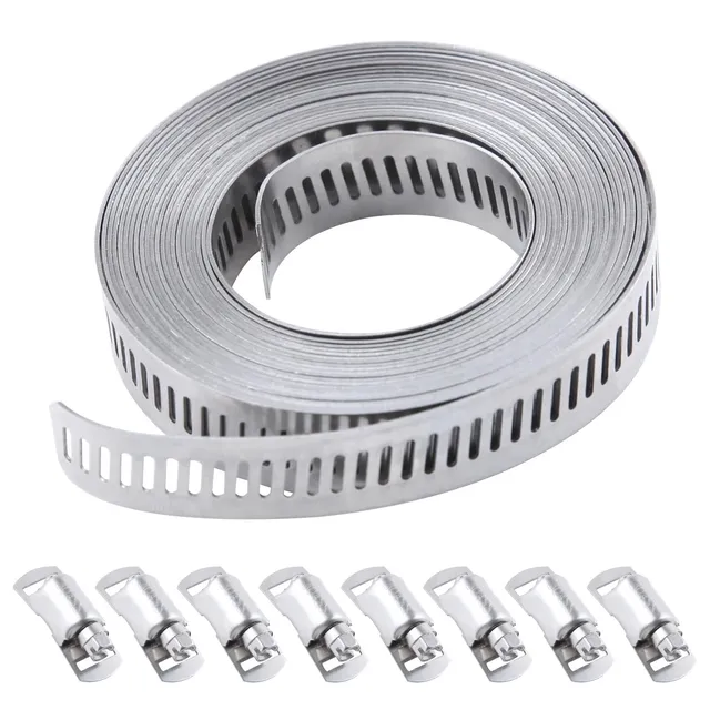 LEONTOOL Vis Écrous Colliers Serrage Inox 304 Sangle 3,7 m + 8