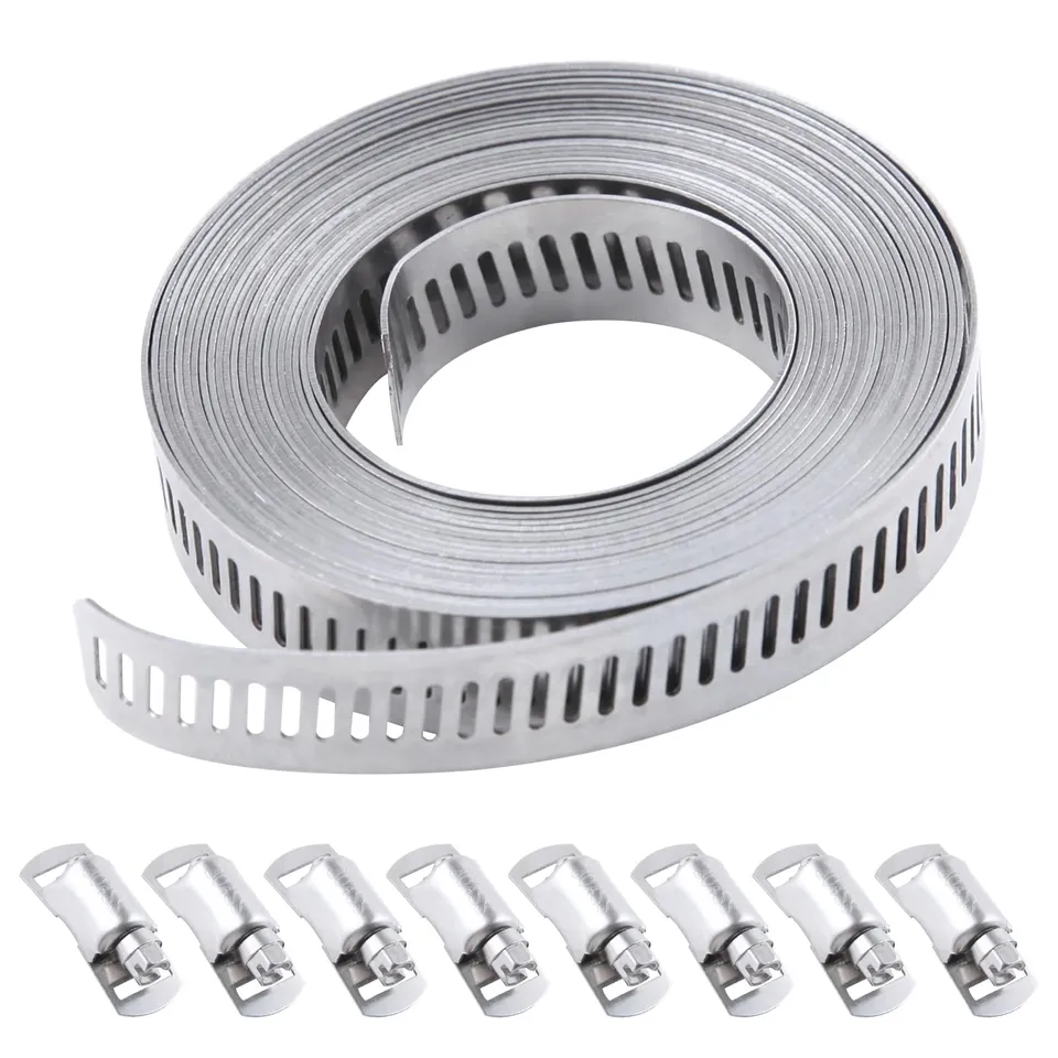 LEONTOOL Vis Écrous Colliers Serrage Inox 304 Sangle 3,7 m + 8