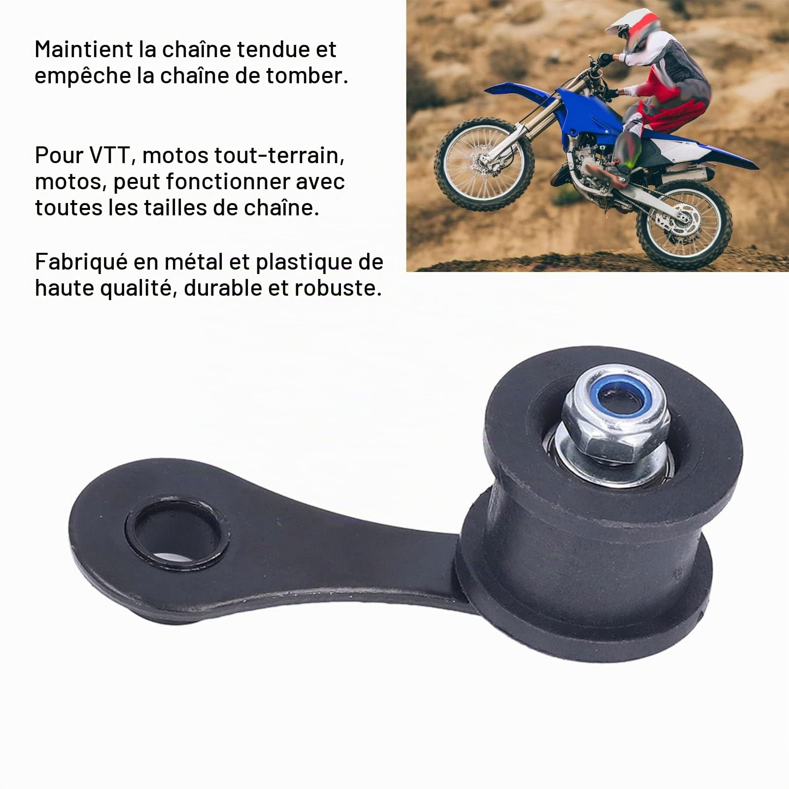 OUKENS Accessoires de moto Tendeur rouleau de chaîne moto noir