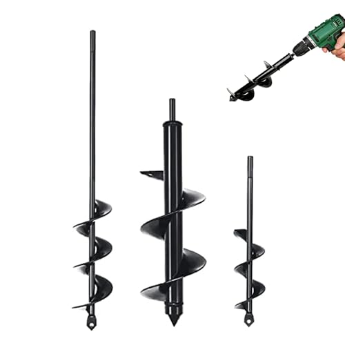 OUKENS Kit 3 tarières spirale jardin tige hexagonale 18V
