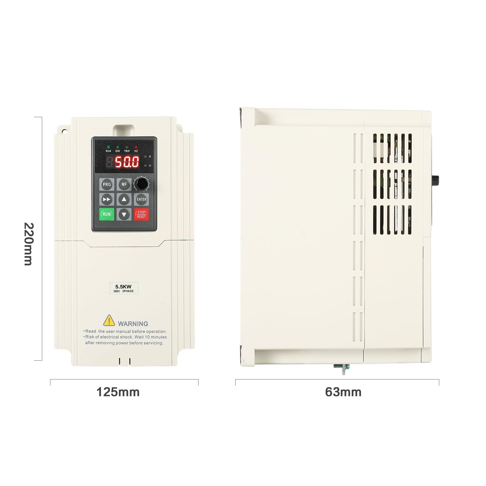 Jadeshay Installation Électrique variateur VFD 380V 5,5kW triphasé