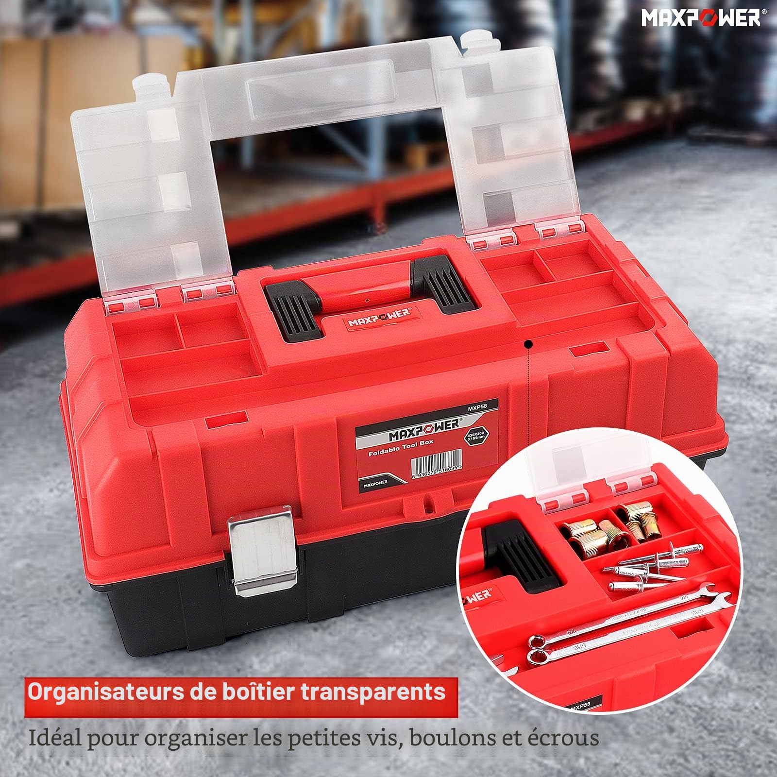 MaxPower Boite à outils 42 cm version améliorée PP