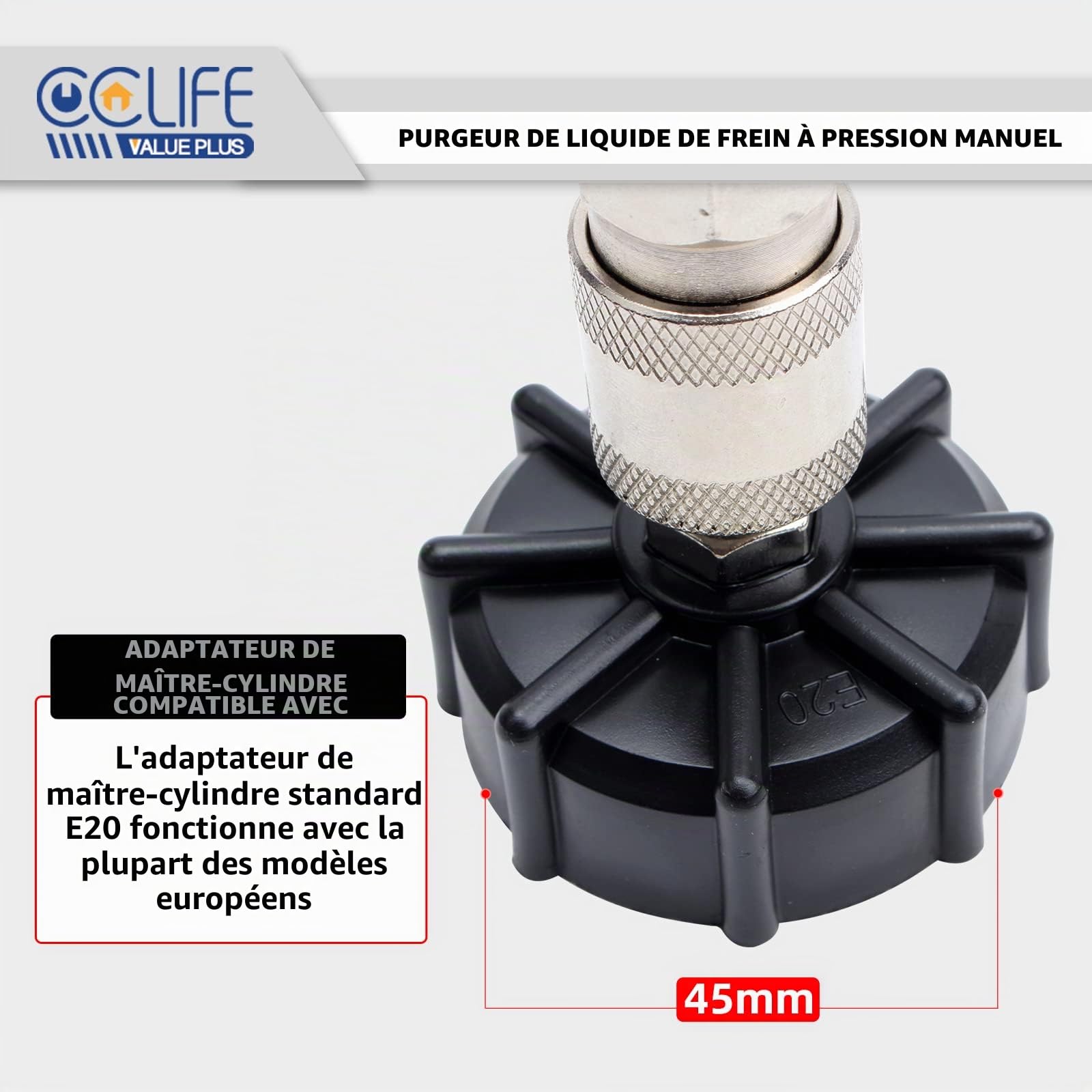 CCLIFE Brake System Tools purgeur frein 3 L blanc E20